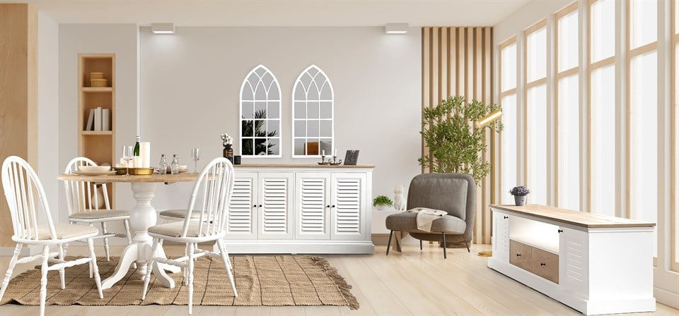 Bodrum Yuvarlak Yemek Odası Takımı