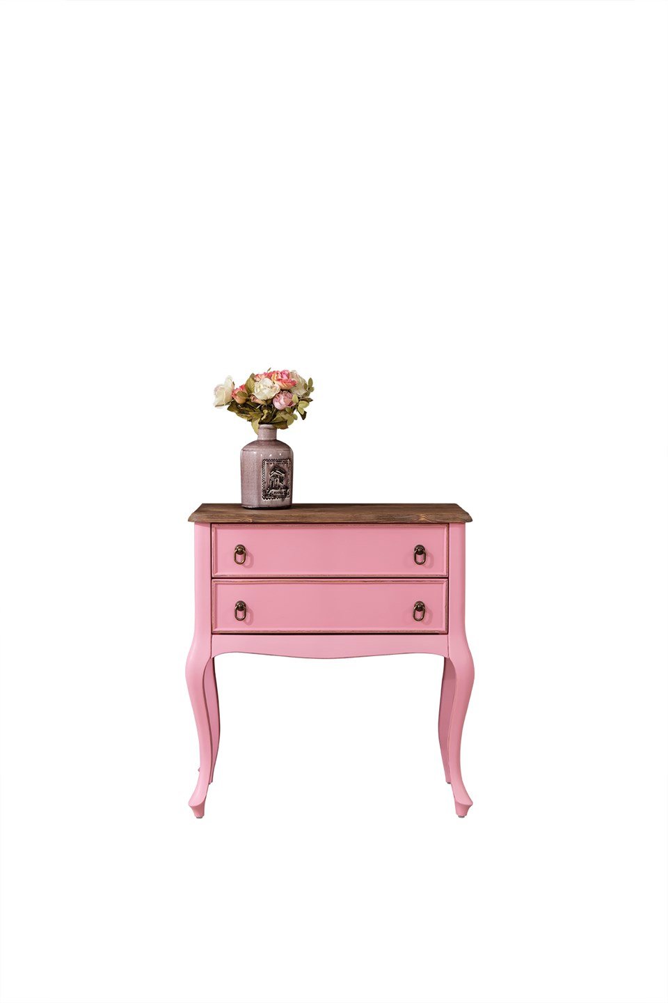 Carmel Masif Pembe Esktilmiş Komodin