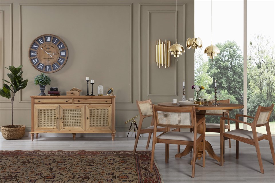 Clara Naturel Yemek Odası Takımı