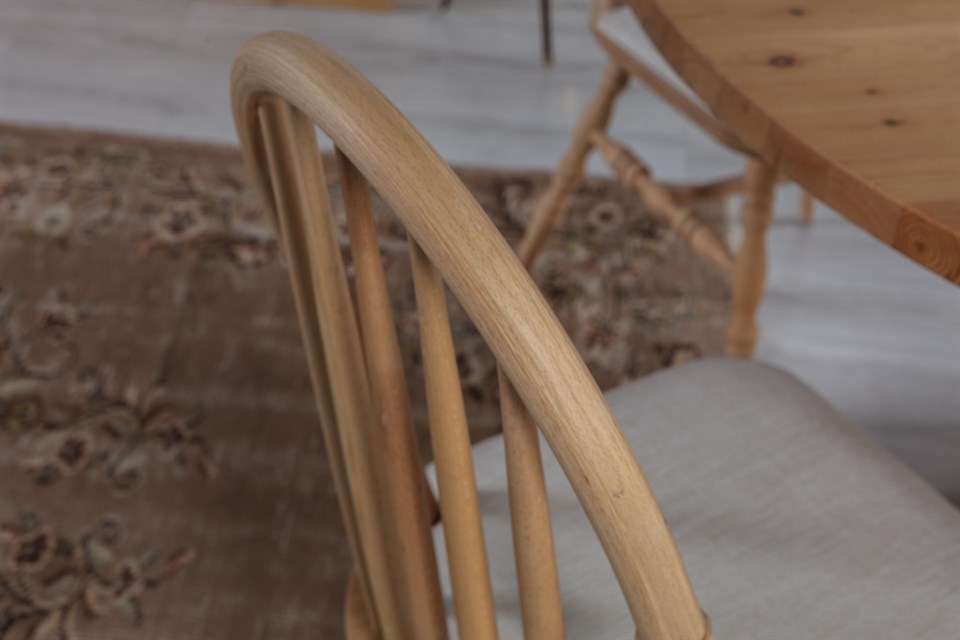 Laura Naturel Yuvarlak Yemek Odası Takımı