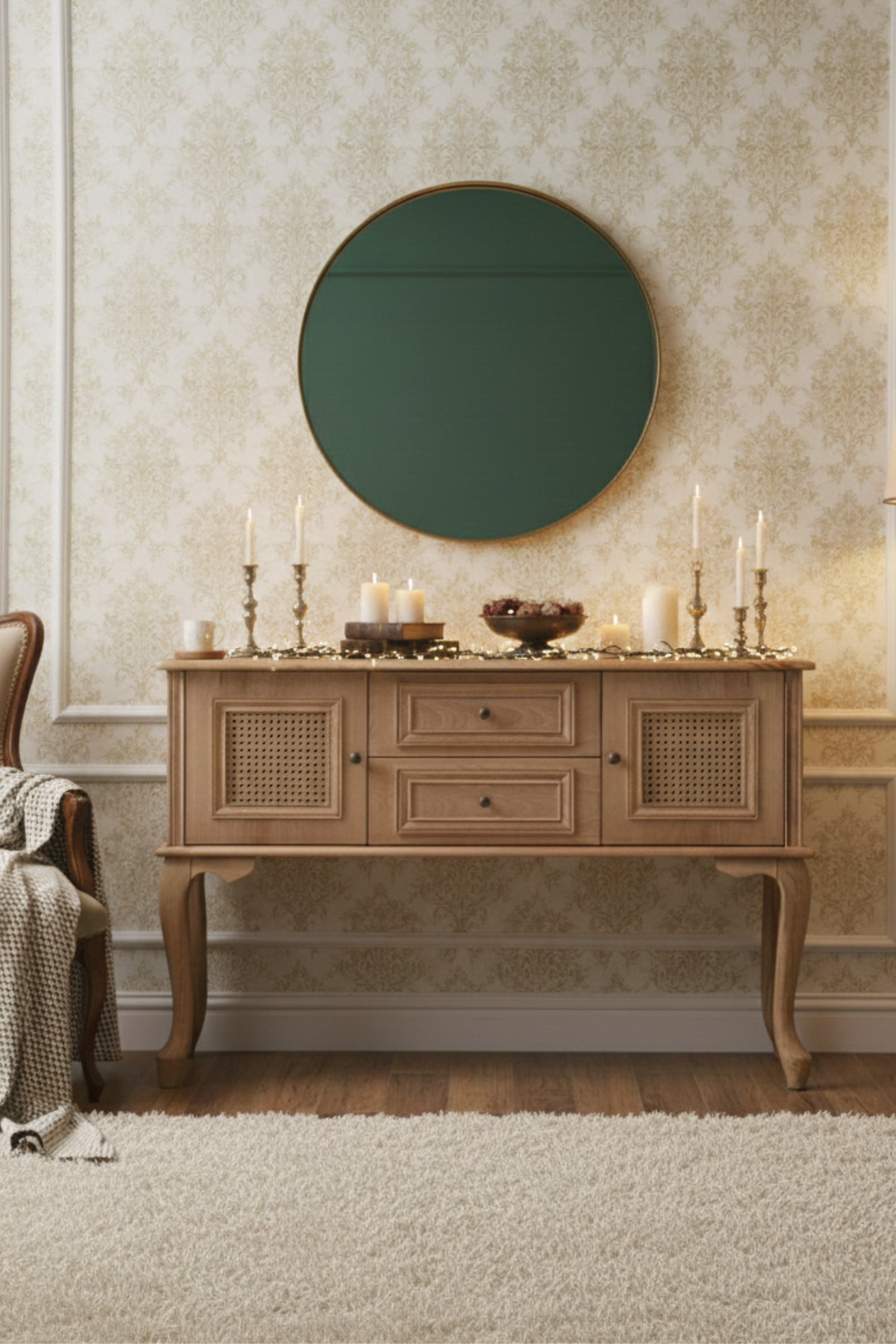 Woodenbend Olivia Natural Ahşap Hazeran Kapaklı Konsol 130 cm