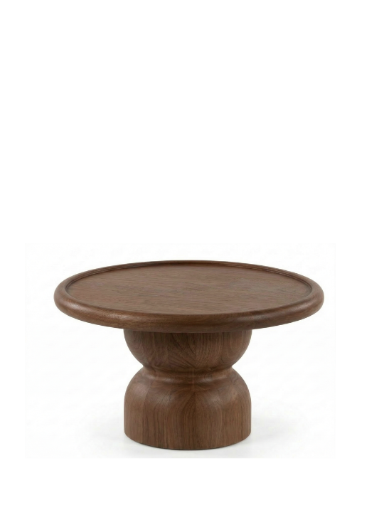 Woodenbend Ares Ceviz Renk Doğal Ahşap Orta Sehpa | Modern Country İskandinav Tasarım 80x80x46