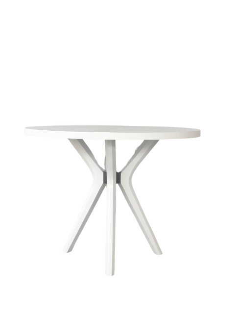 Woodenbend Arlen Beyaz Ahşap Yuvarlak Masa 100x100
