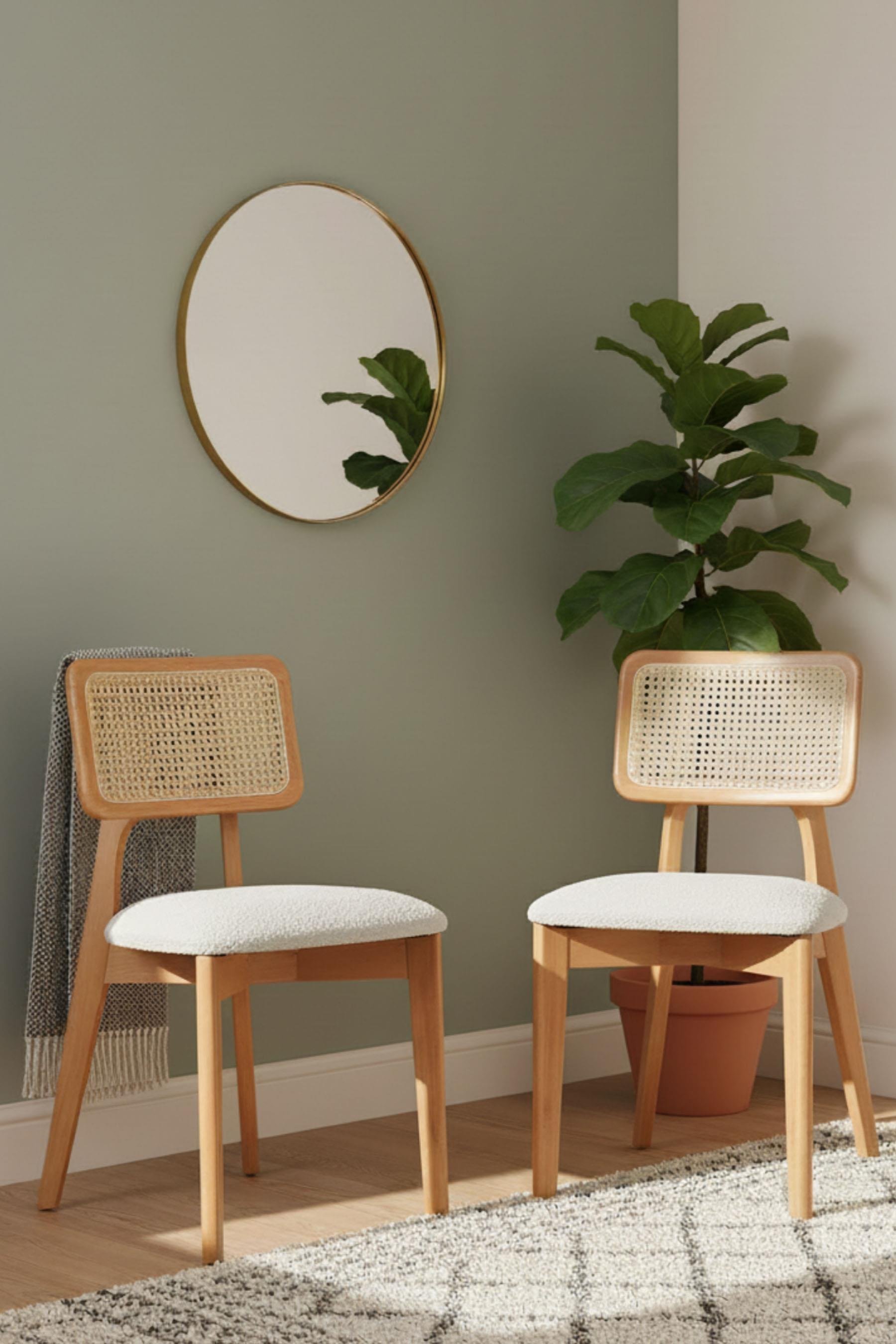 Woodenbend Elena Naturel Ahşap Açılır Mutfak Masa Takımı 80x120 cm – Bench + 2 Hazeranlı Sandalyeli Vintage Masa Takımı