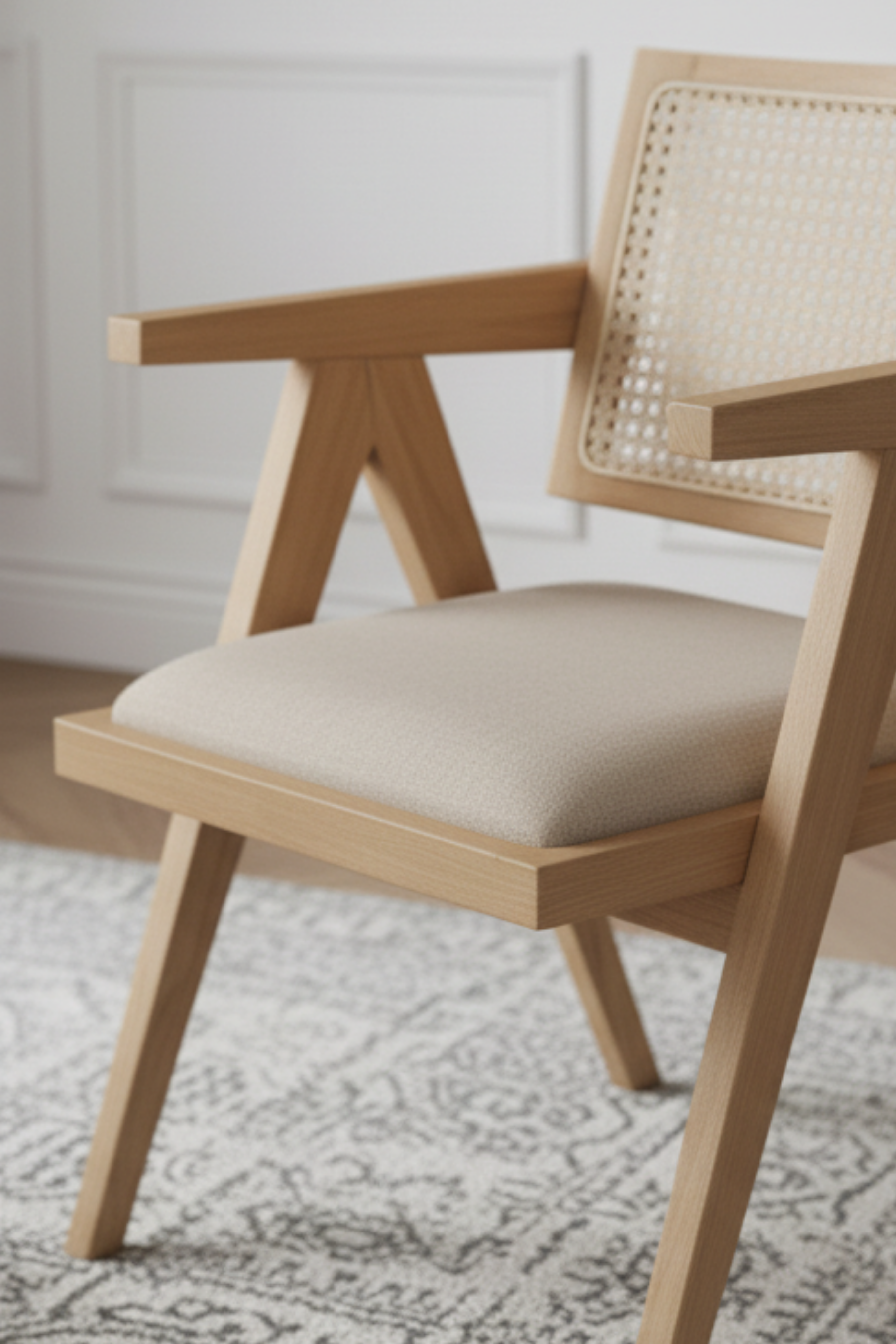 Woodenbend Emily Natural Kollu Kayın Sandalye – Ahşap Hazeran Detaylı El İşçiliği