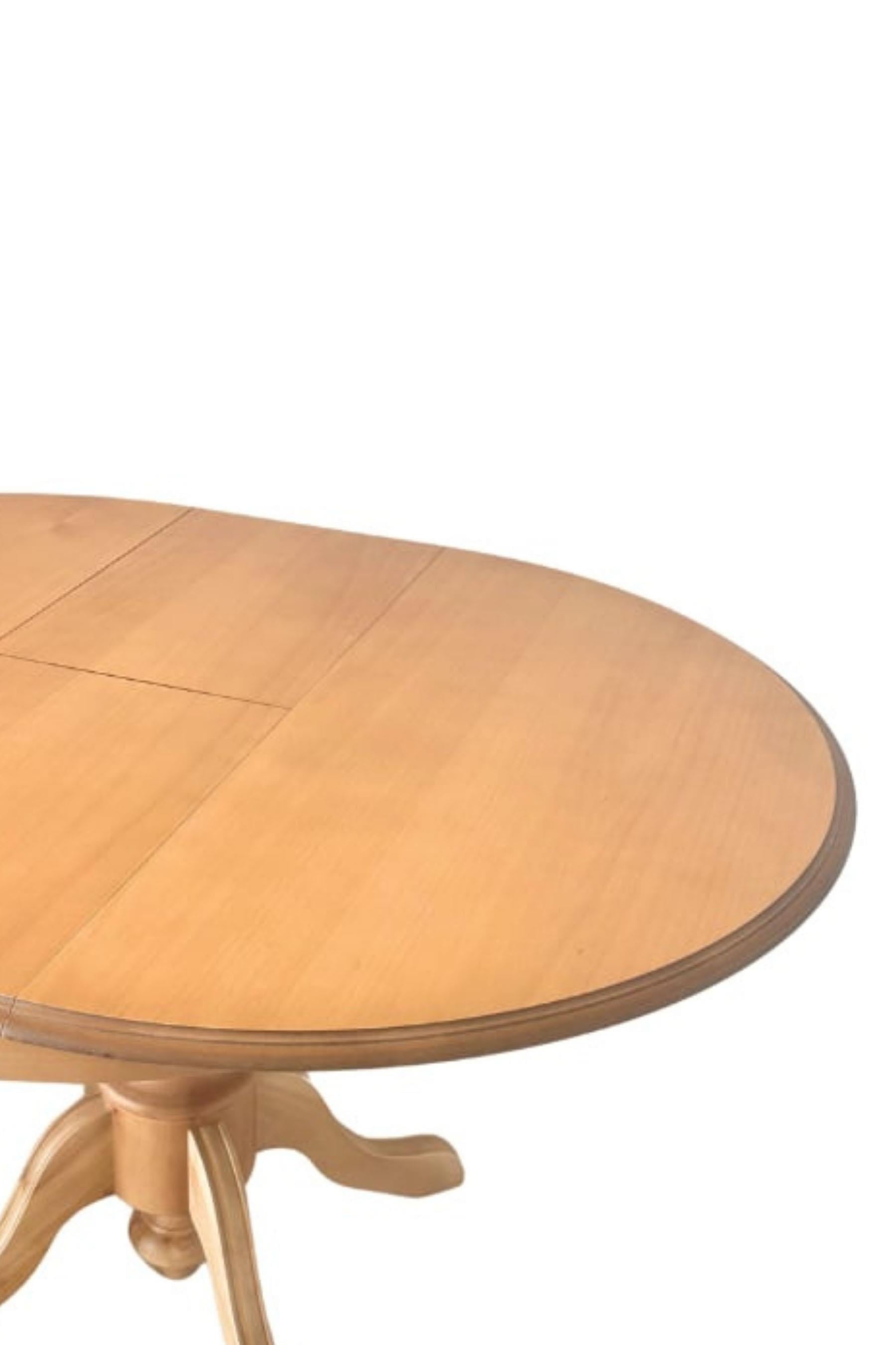 Woodenbend Laura Naturel Yuvarlak 100 cm Ahşap Açılır Yemek Masası Takımı – Amerikan Sandalyeli 4 Kişilik Masa Seti
