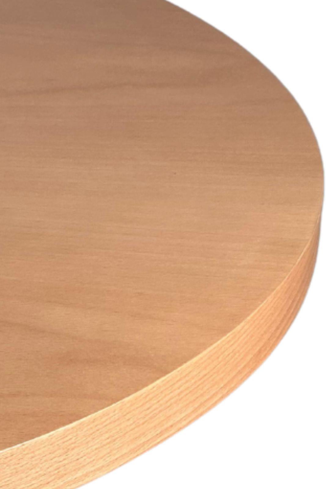 Woodenbend Lores Ahsap Naturel Yuvarlak Masa 110x110