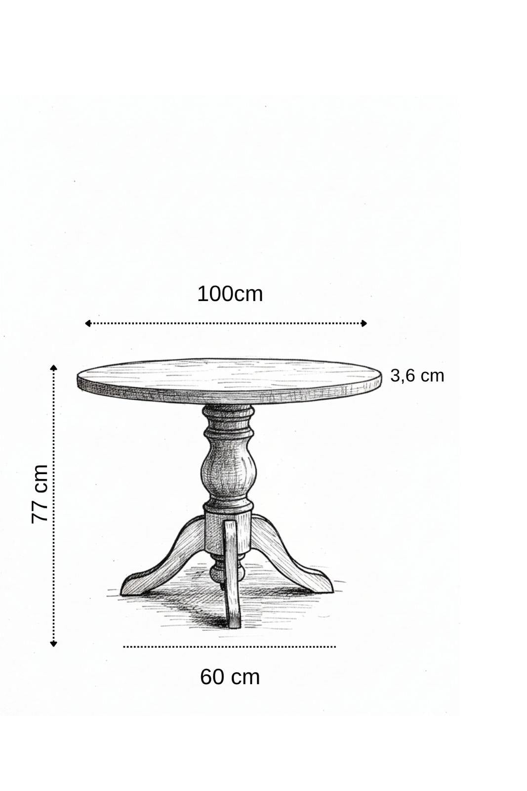 Woodenbend Lores Beyaz 100 cm Yuvarlak Yemek Masası – Bohem & İskandinav Tarz