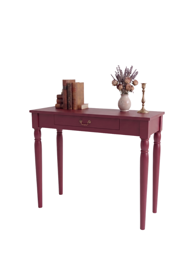 woodenbend, Woodenbend Marine Bordo Dresuar 100x38x80 cm | Klasik Ahşap Antre ve Hol Dresuarı
