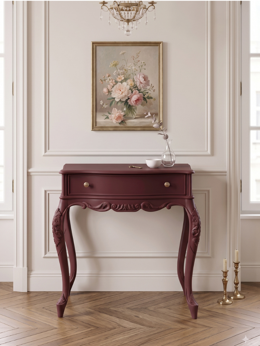Woodenbend Milano Bordo Dresuar 92x45x83 cm | Klasik Ahşap Antre ve Hol Dresuarı