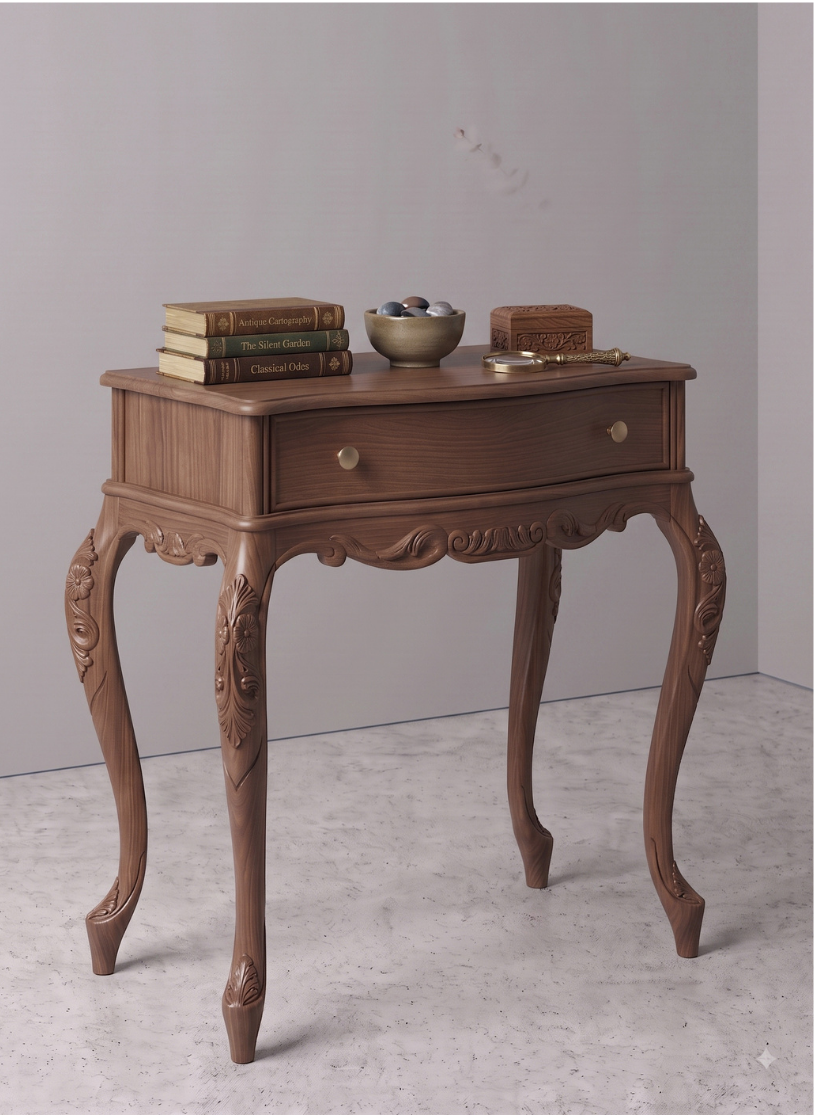 Woodenbend Milano Ceviz Dresuar 92x45x83 cm | Klasik Ahşap Antre ve Hol Dresuarı