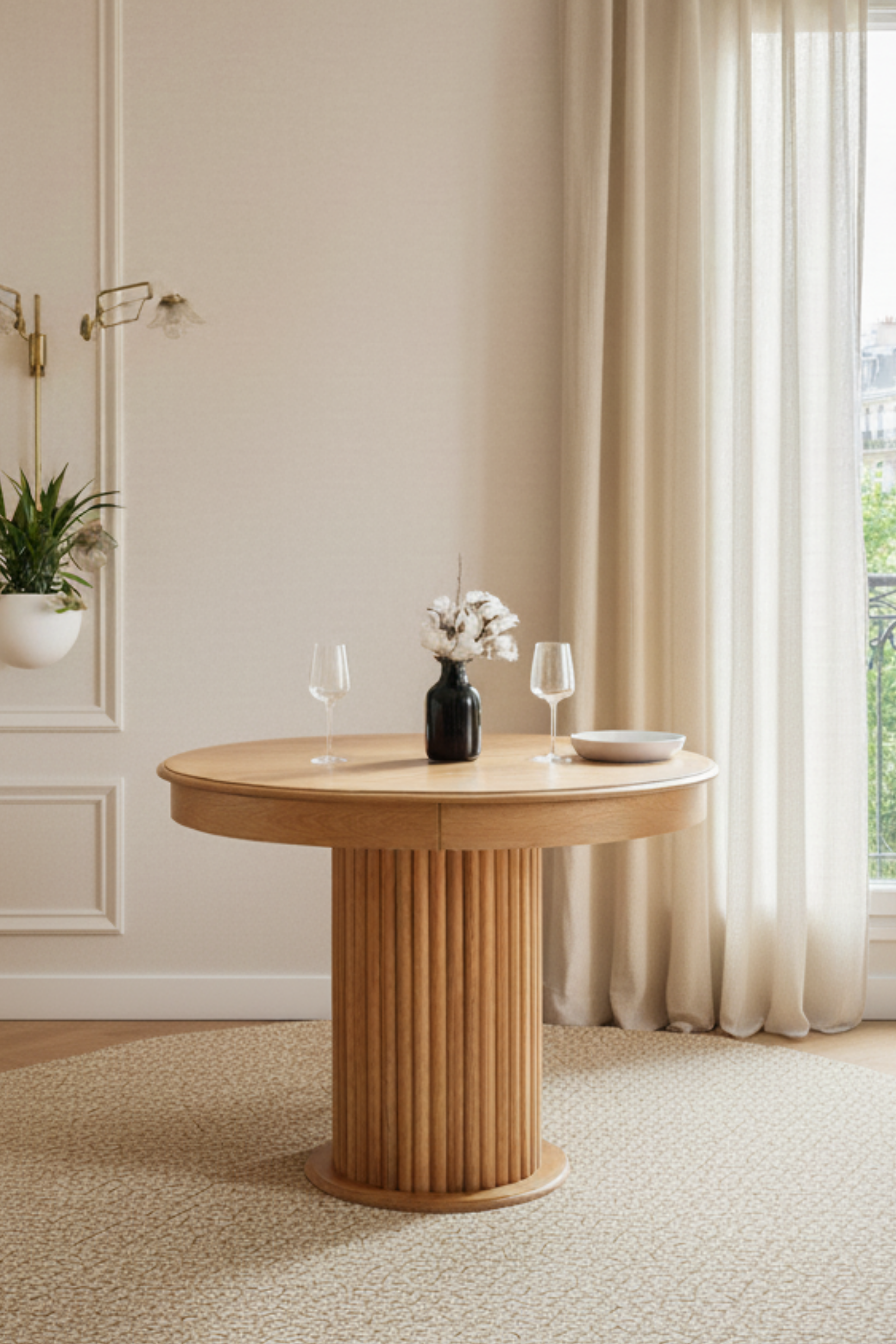 Woodenbend Mirla Açılır Natural Ahşap Masa