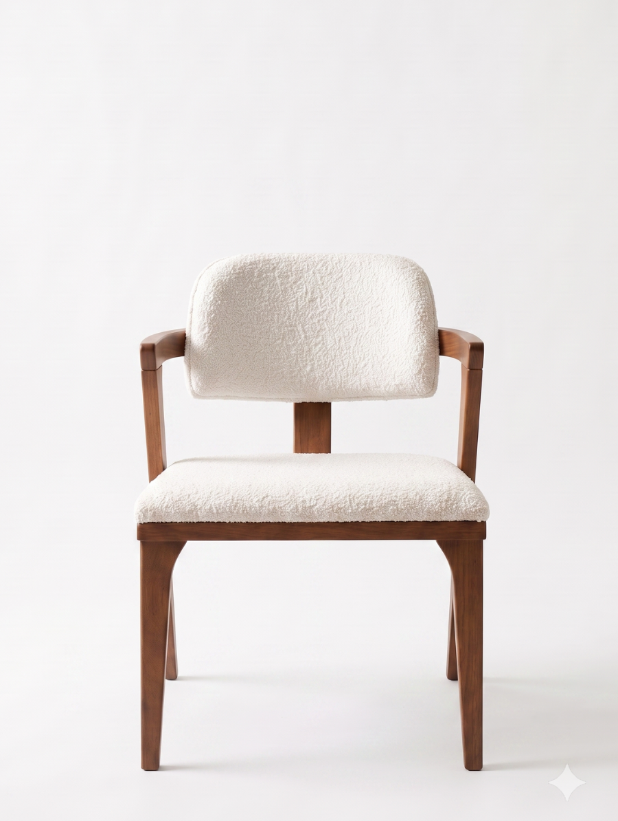 Woodenbend Noa Ceviz Ahşap Sandalye | Masif Kayın Ağacı Modern İskandinav Yemek Masası Sandalyesi 52x60x84 cm