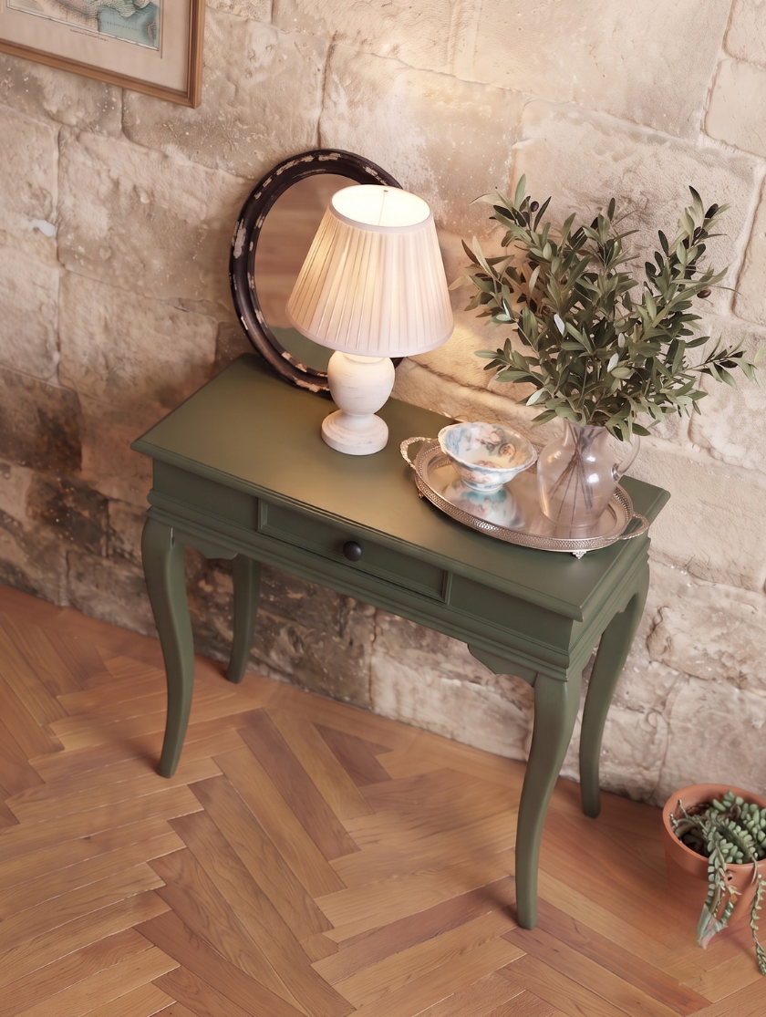 Woodenbend Panama Mat Lake Haki Yeşil Dresuar 80 cm | Tek Çekmeceli Modern Klasik Şık Antre Dresuar