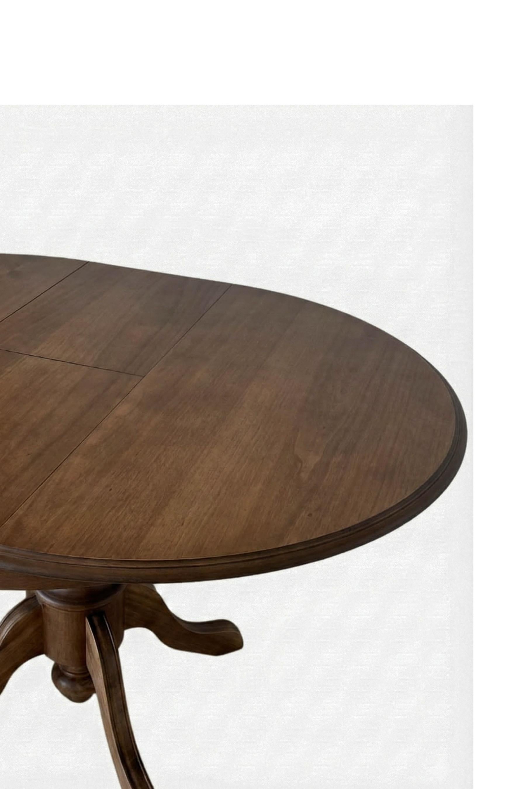 Woodenbend Regalo Ceviz Yuvarlak 100 cm Ahşap Açılır Yemek Masası Takımı – Amerikan Sandalyeli 4 Kişilik Masa Seti