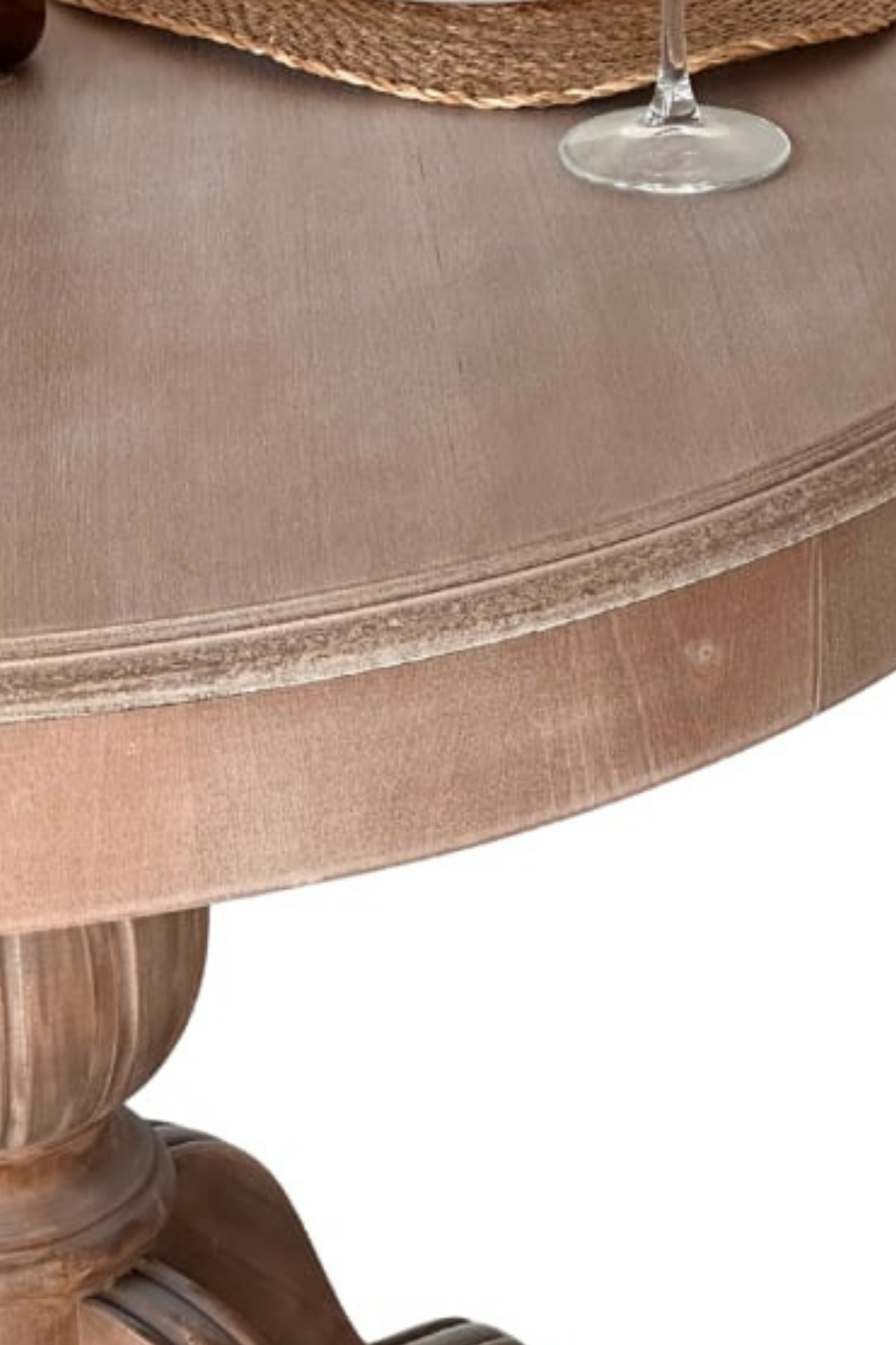 Woodenbend Ronya Eskitme Rengi Yuvarlak Açılır Masa 100x100 – 100x130 İskandinav Bohem Tarzı