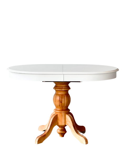 Woodenbend Ronya Natural Beyaz  Ahşap Oval Açılır Masa 80x120