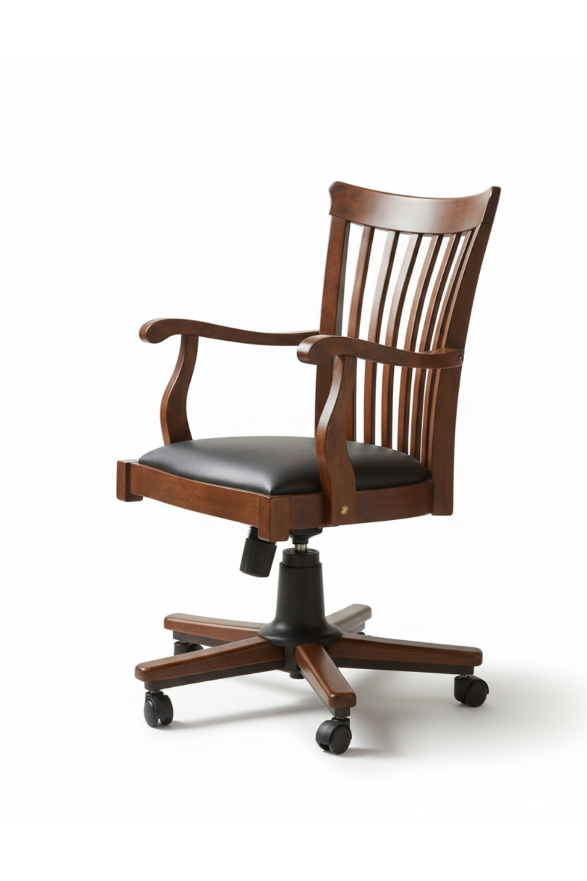 Woodenbend  Venetto Ceviz Rengi Kapitone Suni Deri Ofis Sandalyesi – Kayın İskelet Zamansız Stil