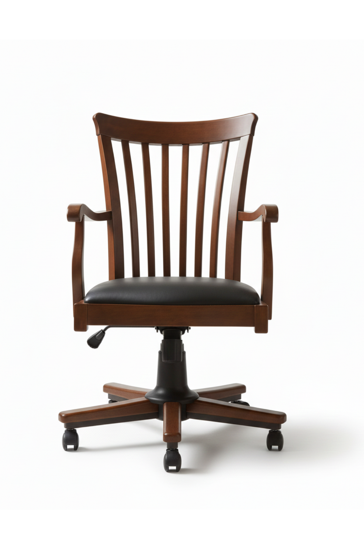 Woodenbend  Venetto Ceviz Rengi Kapitone Suni Deri Ofis Sandalyesi – Kayın İskelet Zamansız Stil