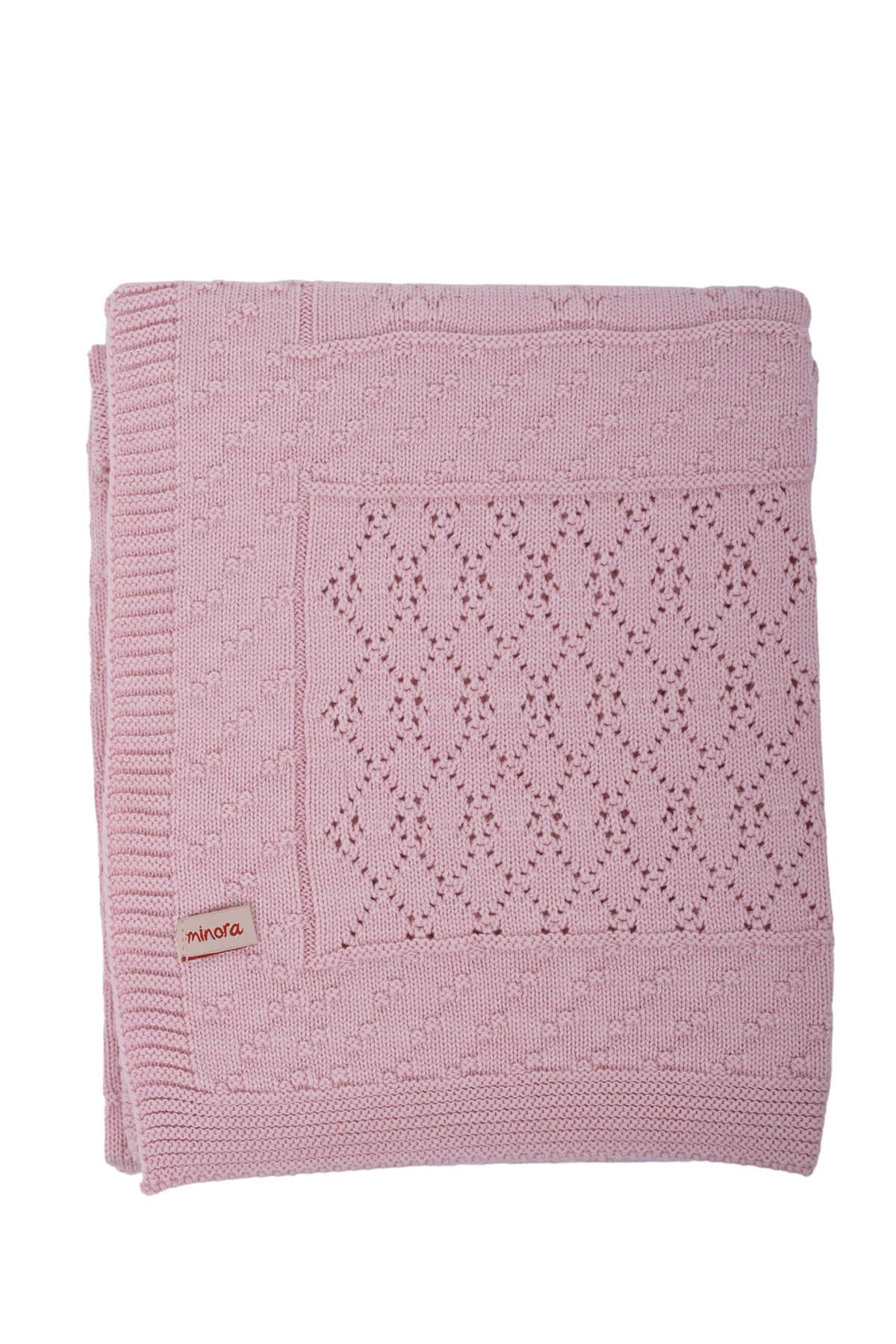 Pudra 80x110cm Triko Bebek Battaniyesi %50 Pamuk,%50 Akrilik