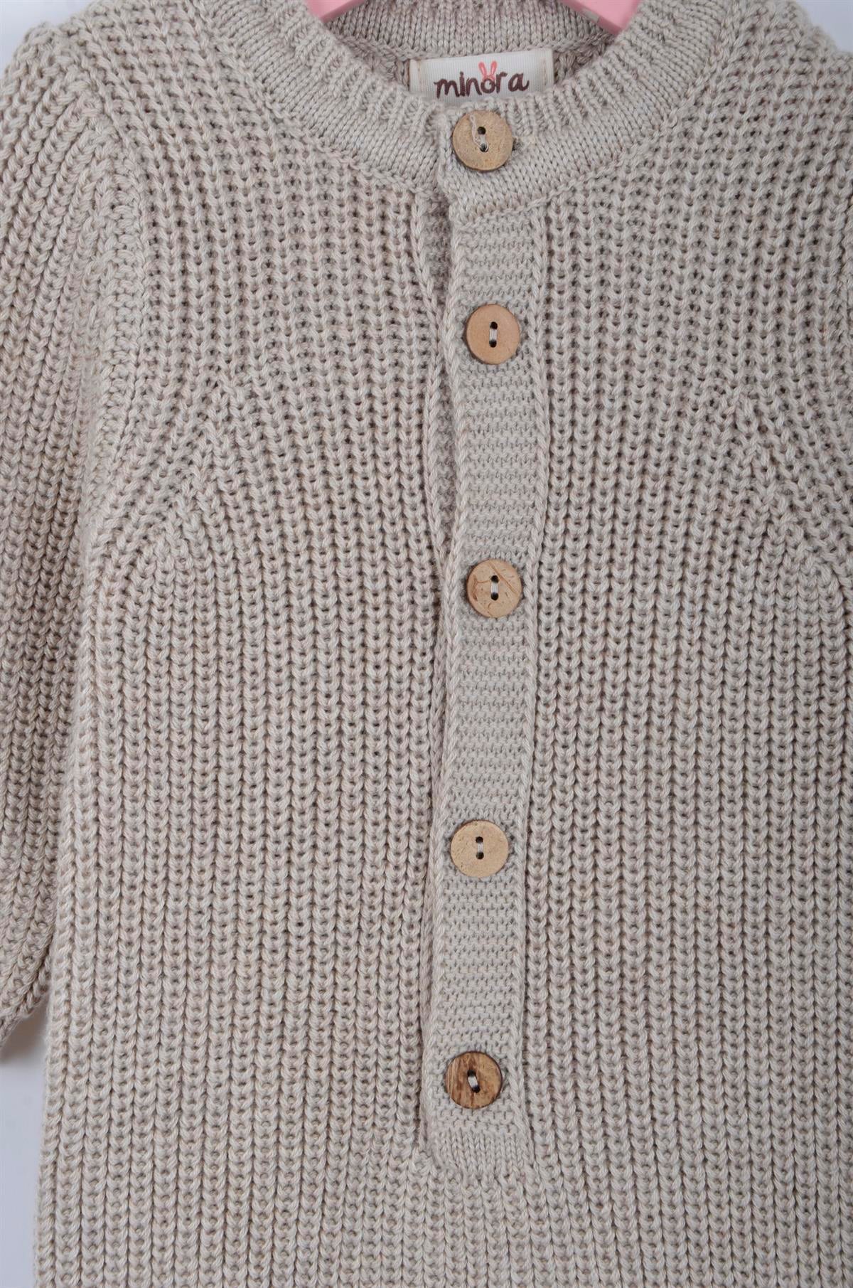 Şık Unisex Triko Selanik Tulum Bej