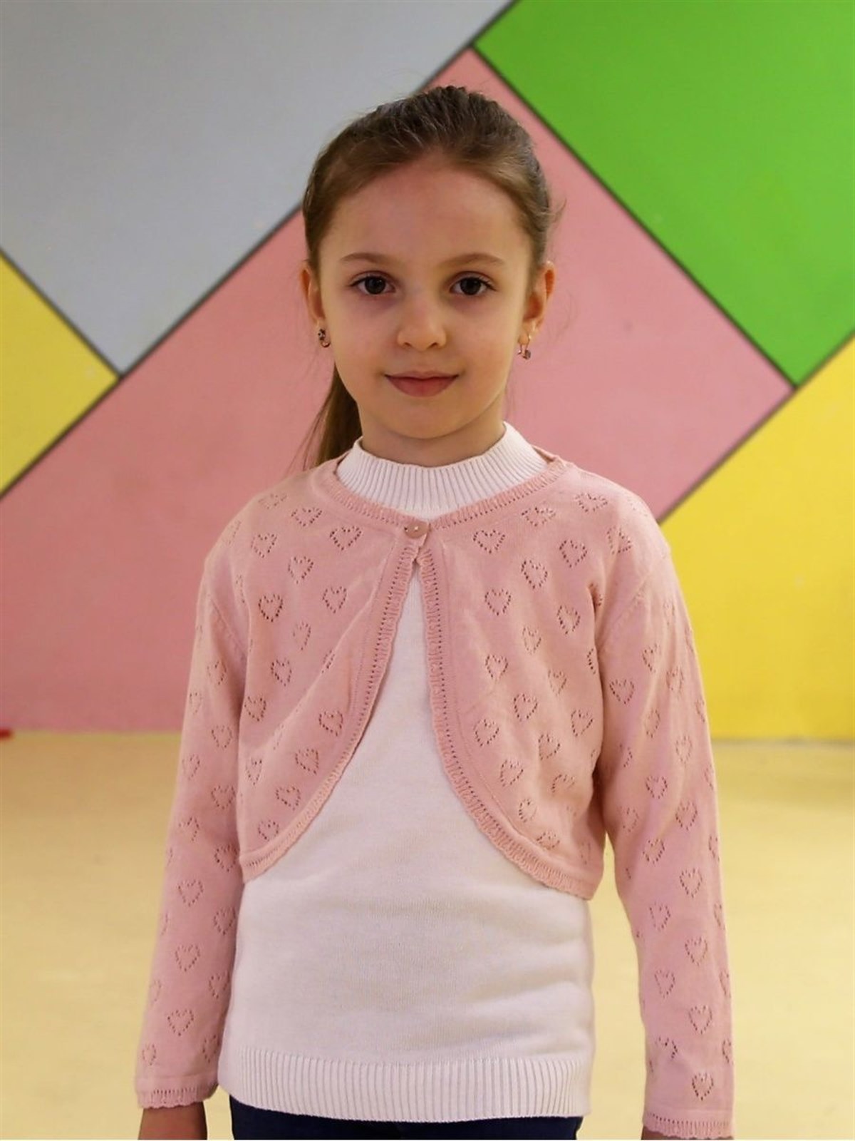 Triko Kalp Ajur Bolero Pudra