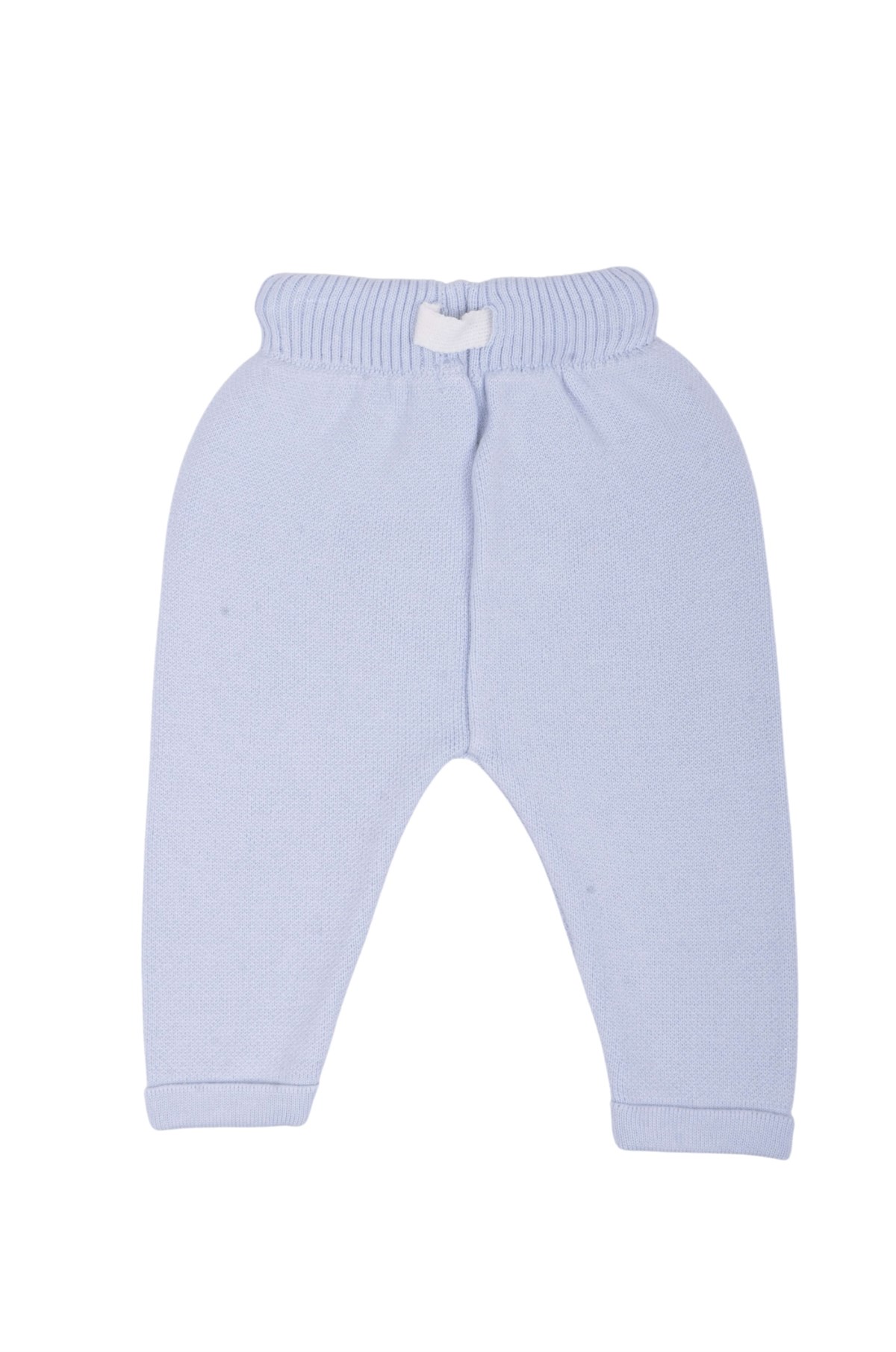 Triko Kışlık Bebek Cep Detaylı Beli Lastikli  Pantalon Bebe Mavi