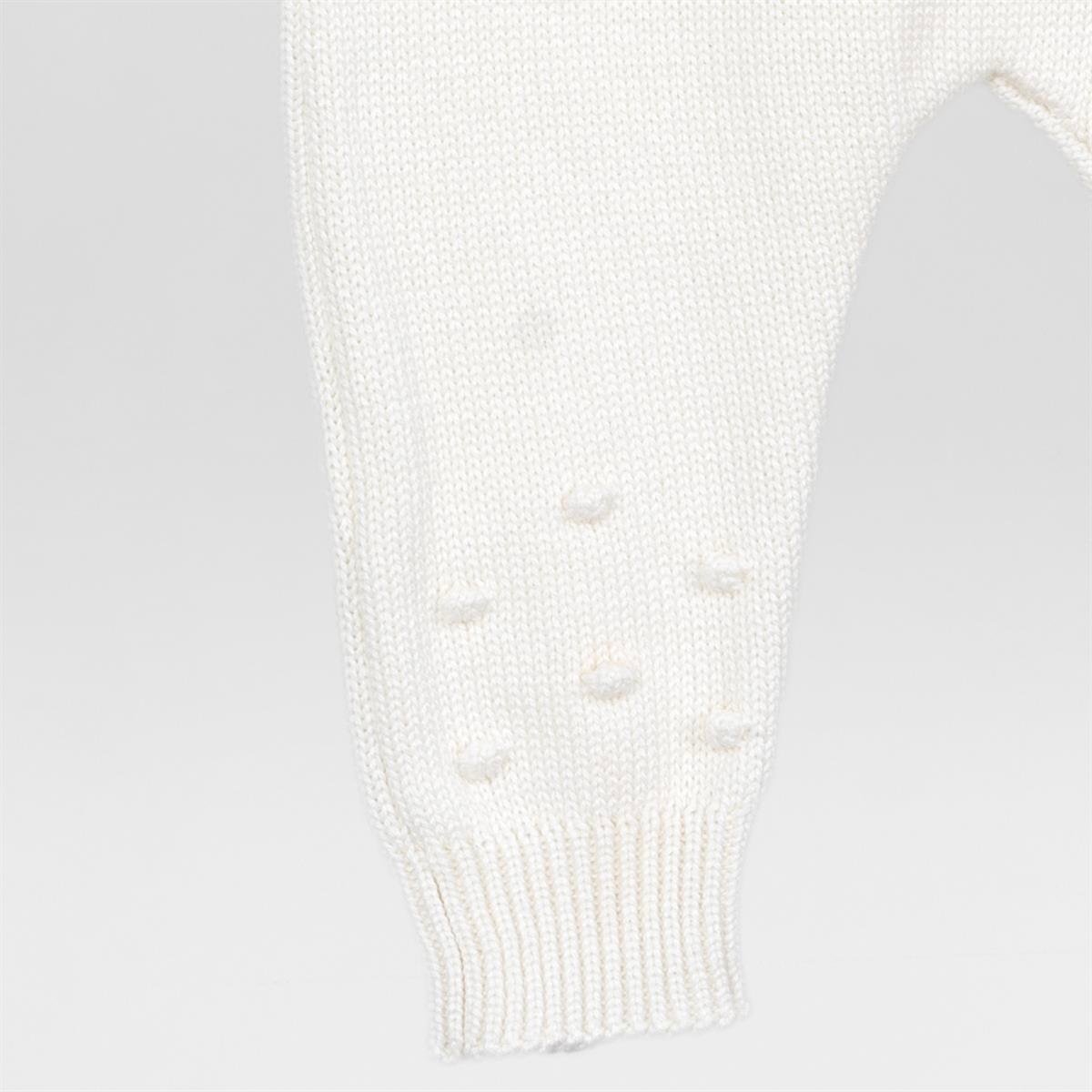 Unisex Bebek Gömlek Yaka Ponponlu 3'Lü Takım  KEMİK