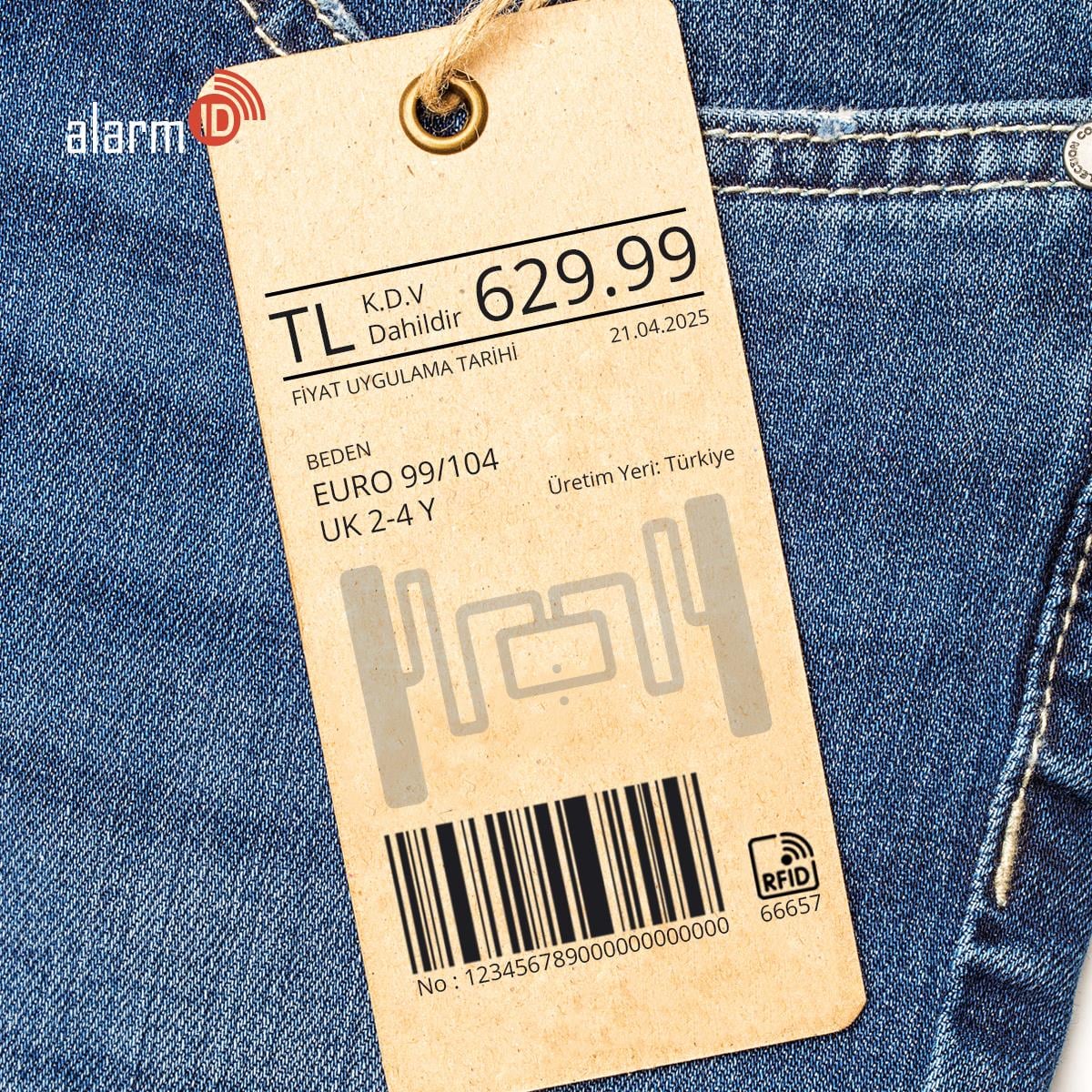 M730 RFID Etiket 34x54mm - Alarmid RFID Market