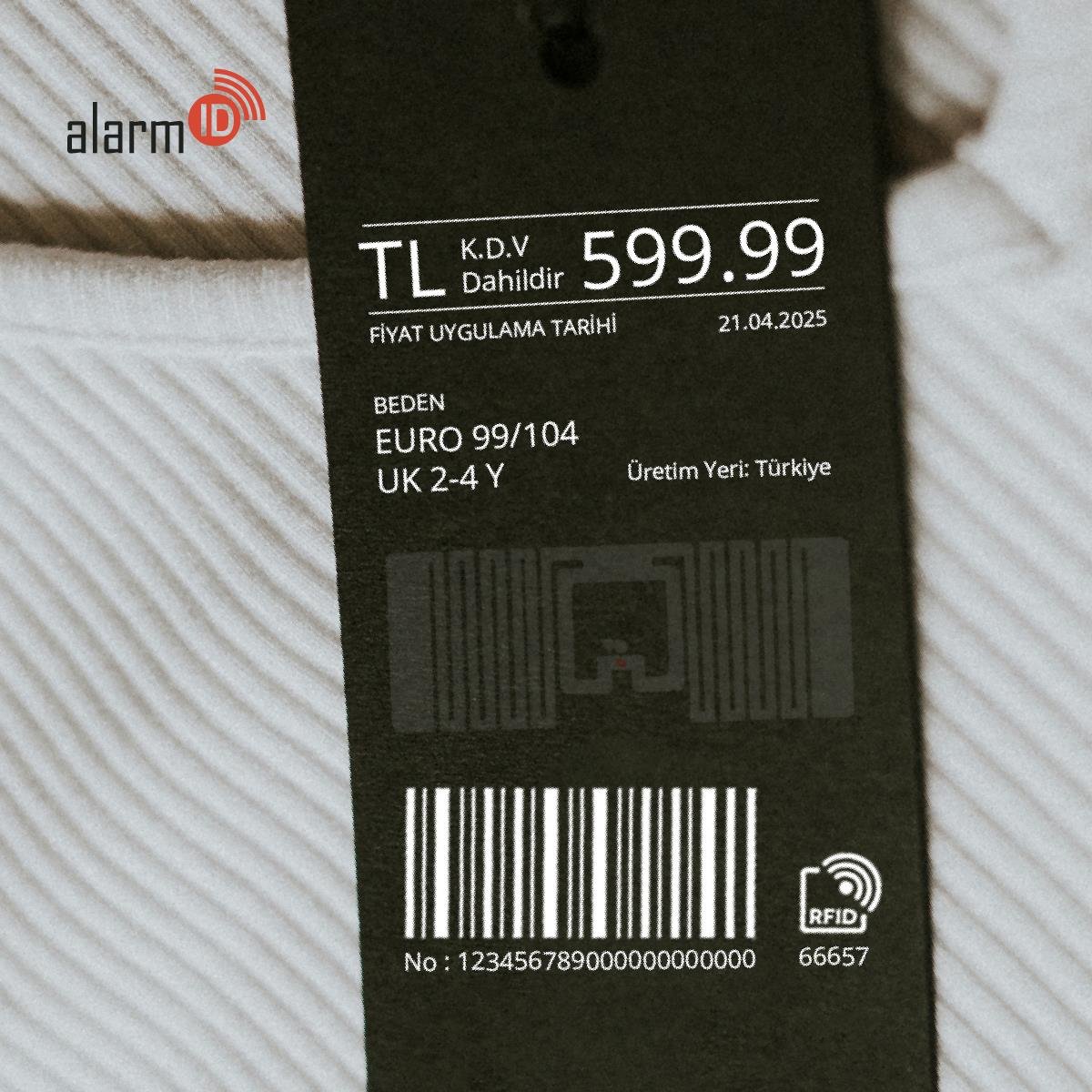 White UHF Kağıt Etiket TS33098 - Alarmid RFID Market