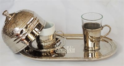 Bakır Tek Kişilik Kahve Sunumluğu