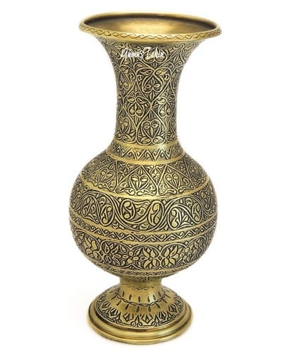 Pirinç İşlemeli Vazo