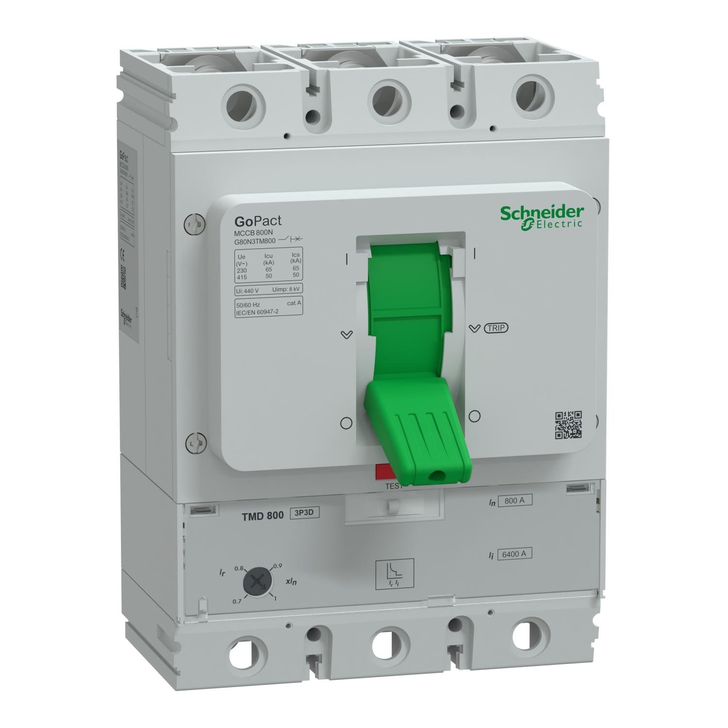 GoPact MCCB 800, 3 kutup, 50kA, 415VAC'de, 800A