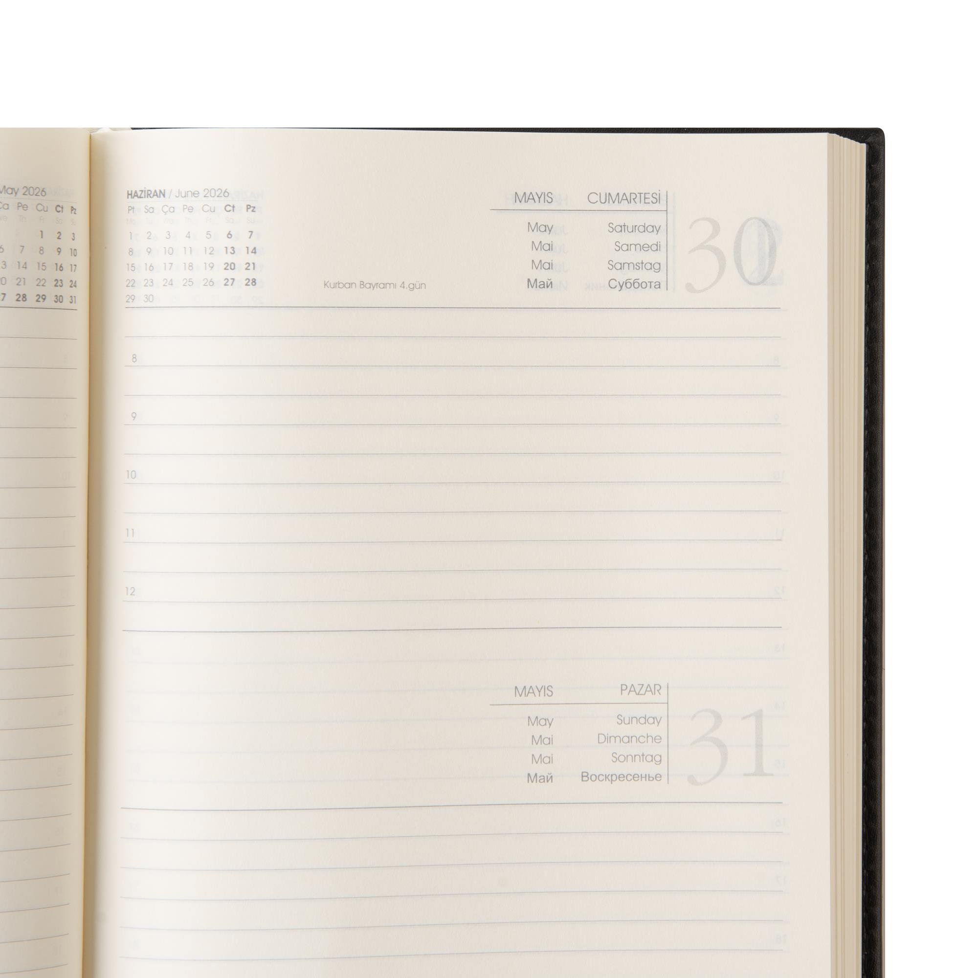2026 Organizer Ajanda Telefon Kılıflı Tarihli Çizgili 168 Yaprak 17x24 Defterli Rainbow Vegan 20x26 cm