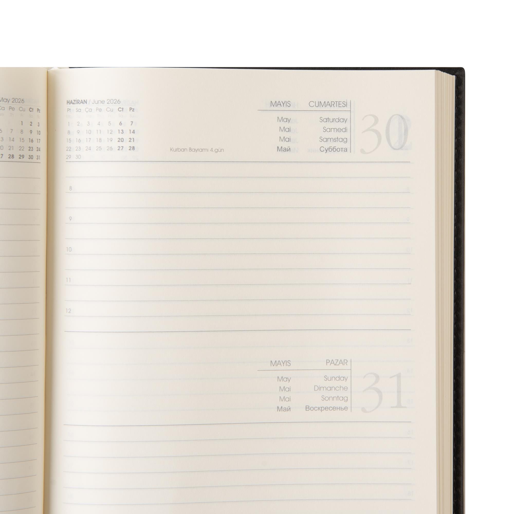 2026 Organizer Ajanda Telefon Kılıflı Tarihli Çizgili 168 Yaprak 17x24 Defterli Rainbow Vegan 20x26 cm