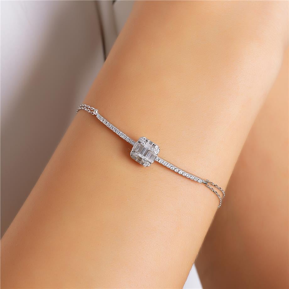 Pırlanta Montür  Baget  Kenar Taşlı Bileklik