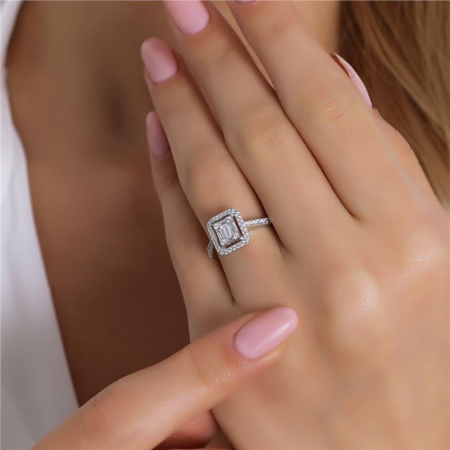 Pırlanta Montür  Baget Taşlı  Yüzük