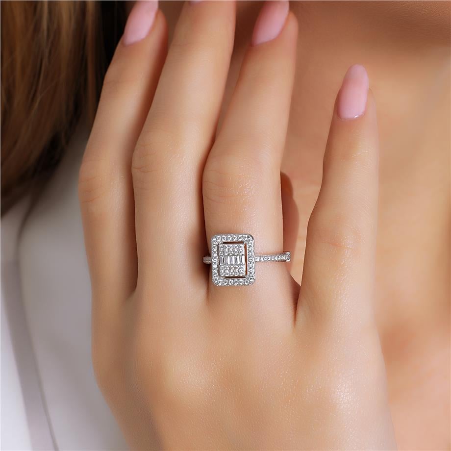 Pırlanta Montür  Baget Taşlı  Yüzük