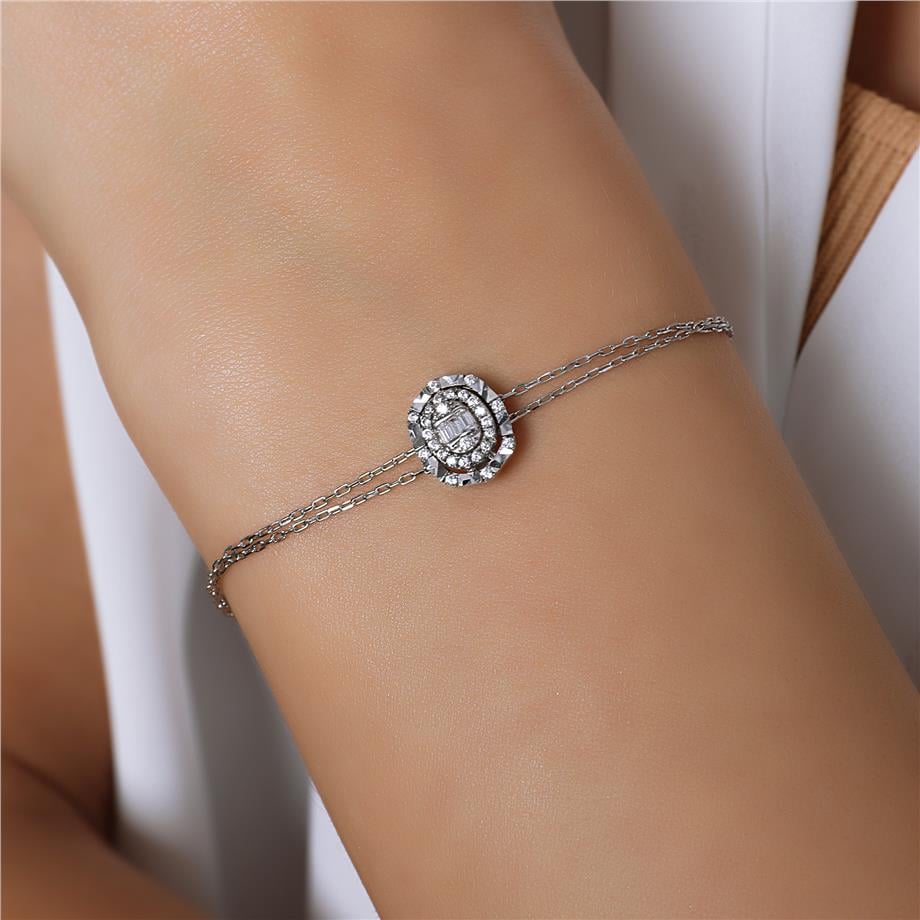 Pırlanta Montür Kalemli Baget Işıltısı  Bileklik