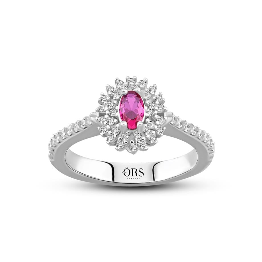 Pırlanta Montür Sentetik Oval Yaku Yüzük