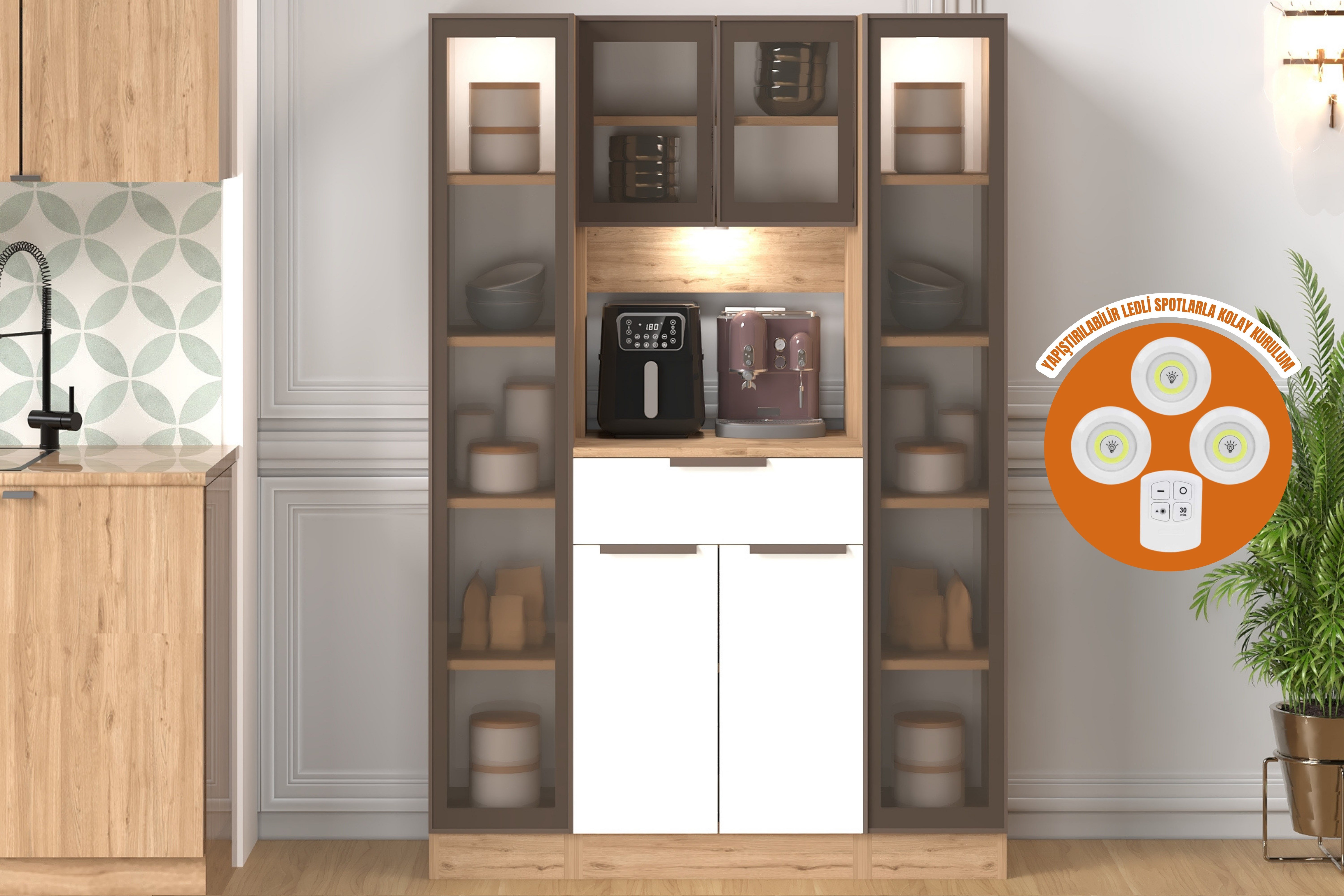 120 CM BROWN ÇOK AMAÇLI DOLAP