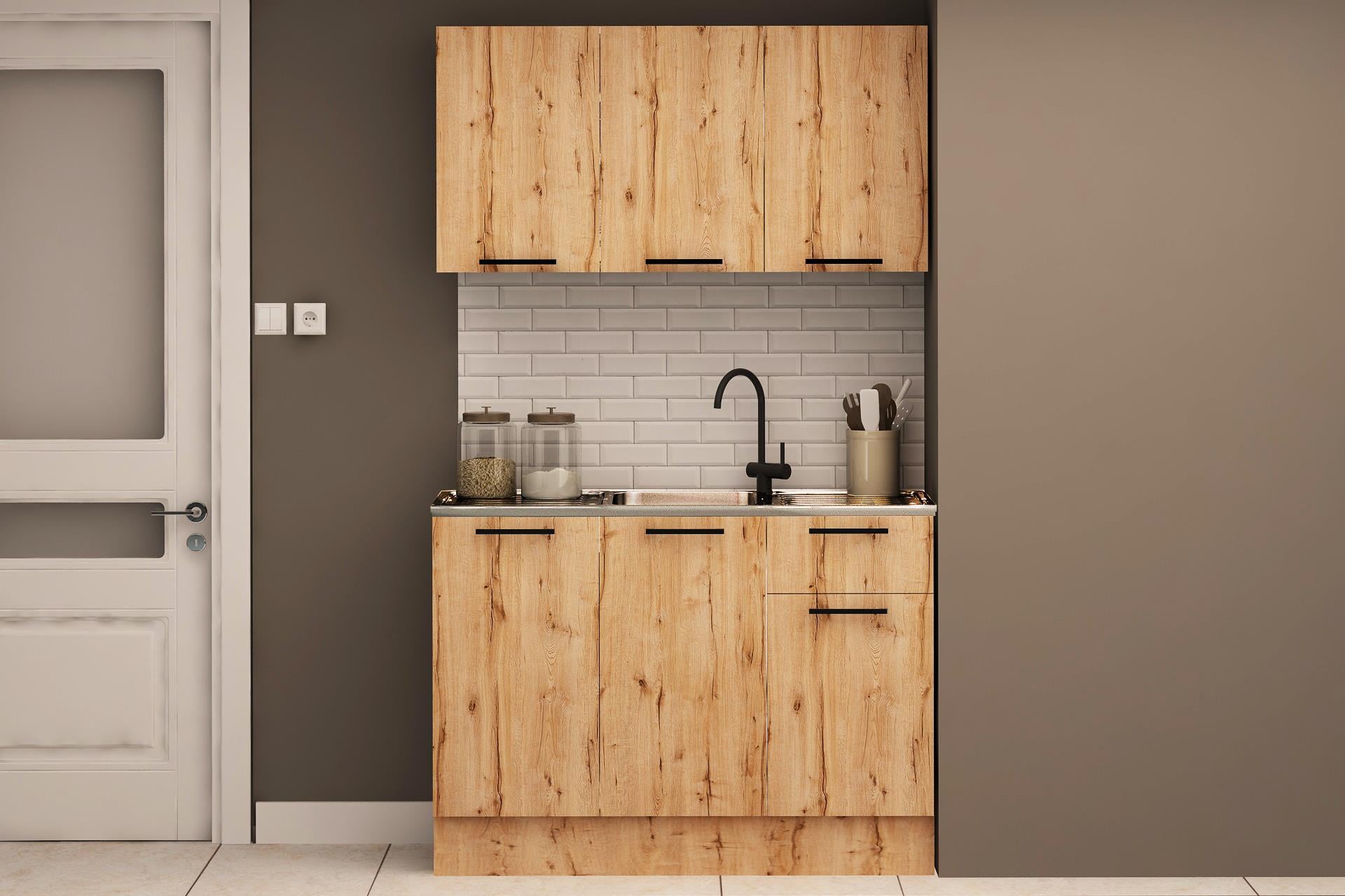 120 Cm Şila Evyeli Mini Mutfak Dolabı