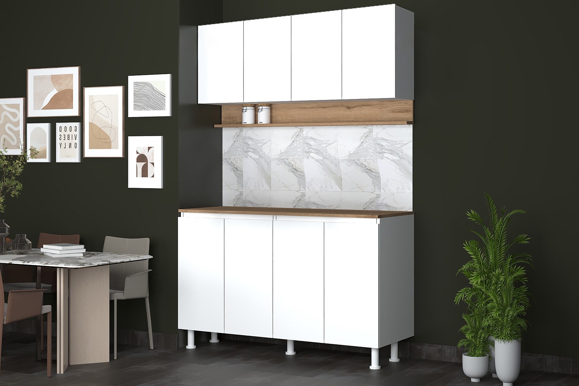 140 cm Venda Mutfak Dolabı, Mini Mutfak Dolabı, Çok Amaçlı Dolap