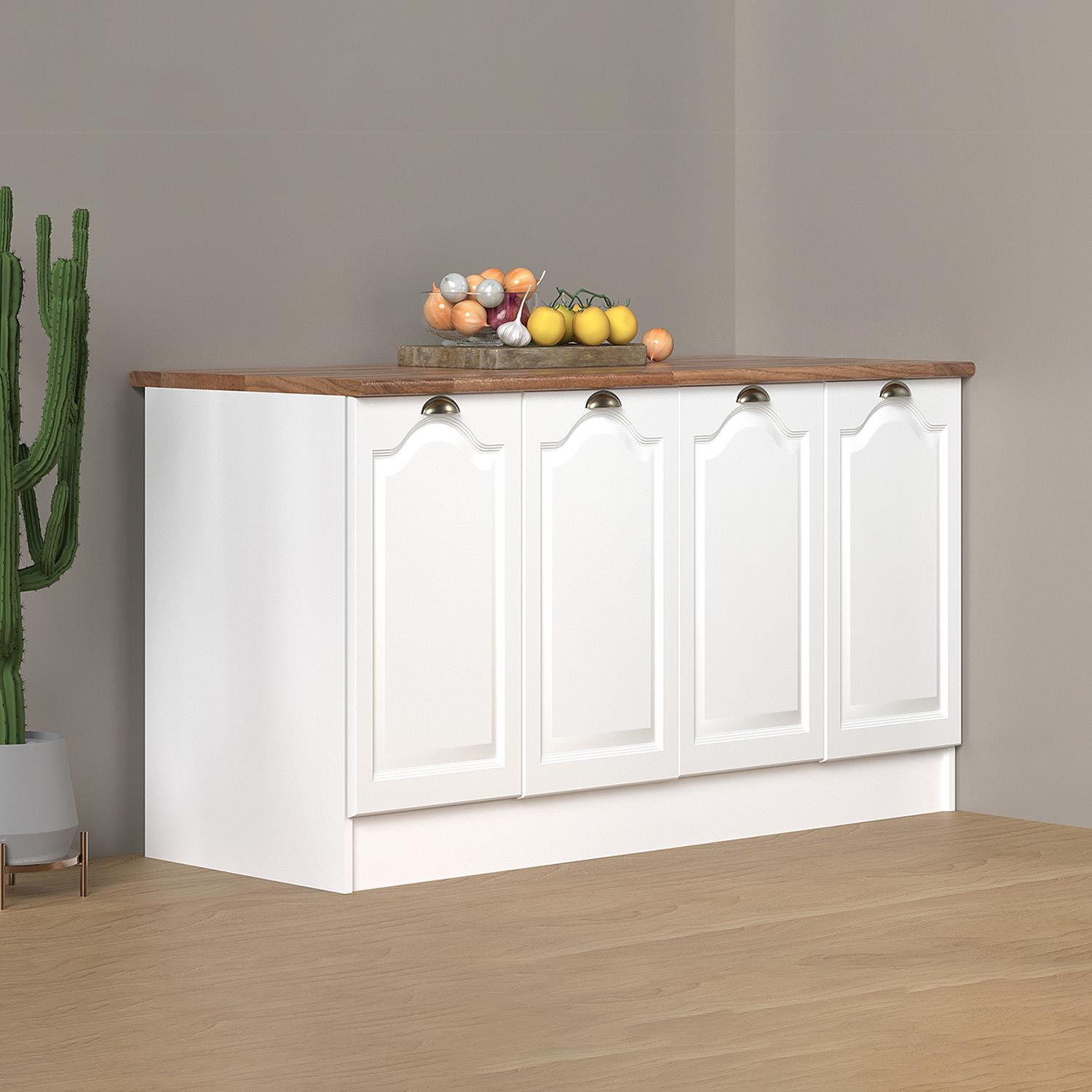 160 Cm %100 MDF Greena White Ada Mutfak, Modern Mutfak Adası, Mutfak Yemek Masası, Bar Masası
