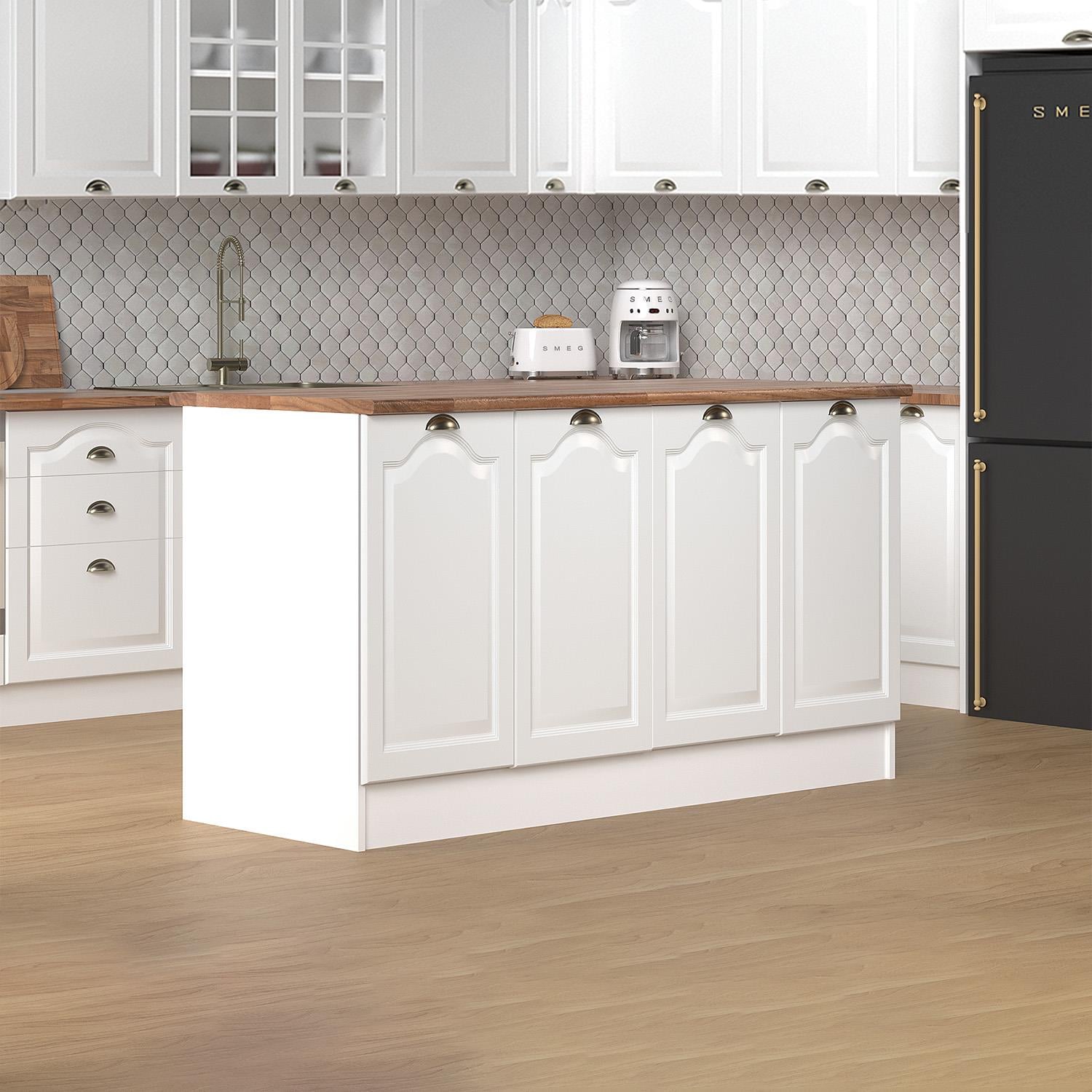160 Cm %100 MDF Greena White Ada Mutfak, Modern Mutfak Adası, Mutfak Yemek Masası, Bar Masası