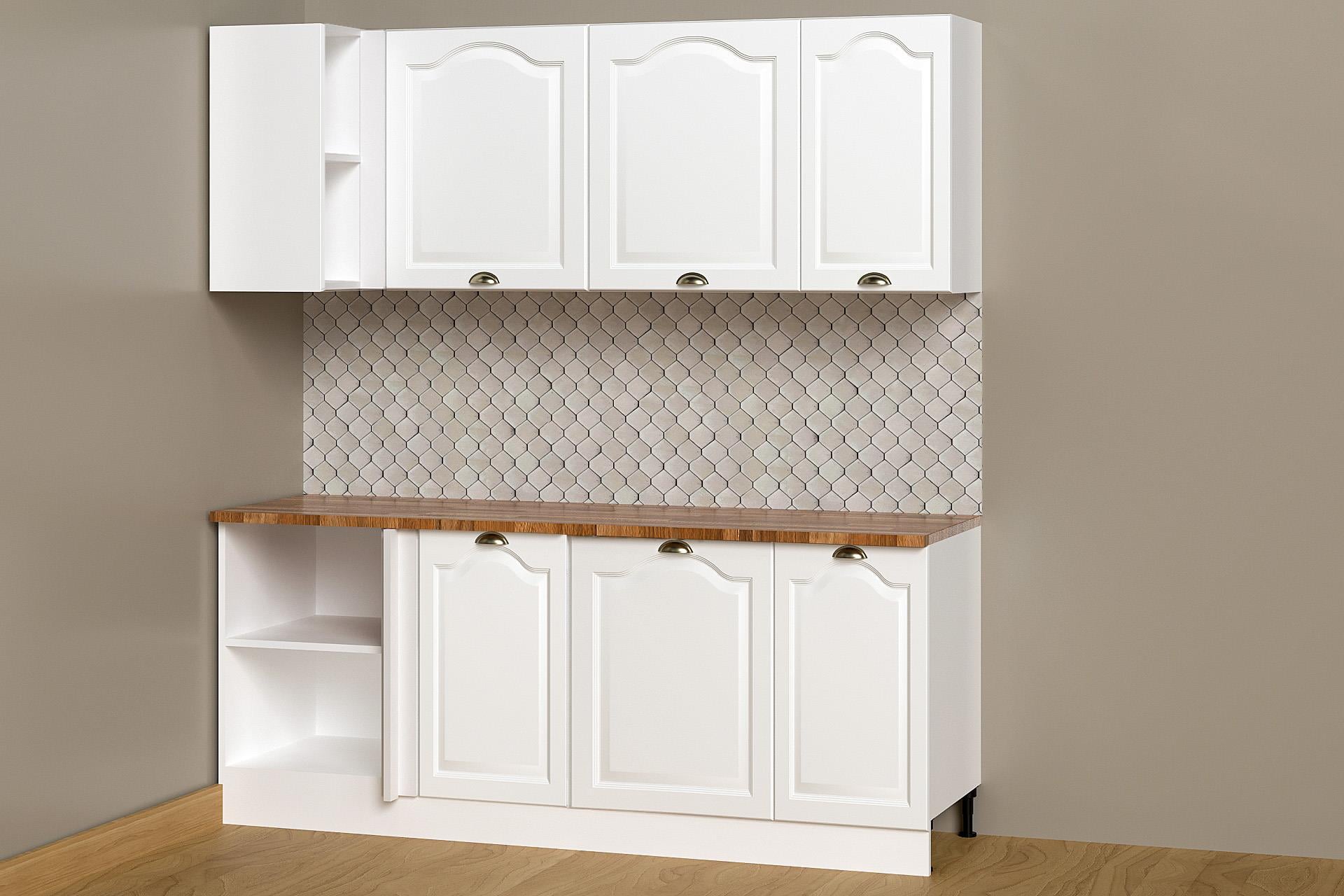 200 CM %100 MDF Greena White Köşe Modülü