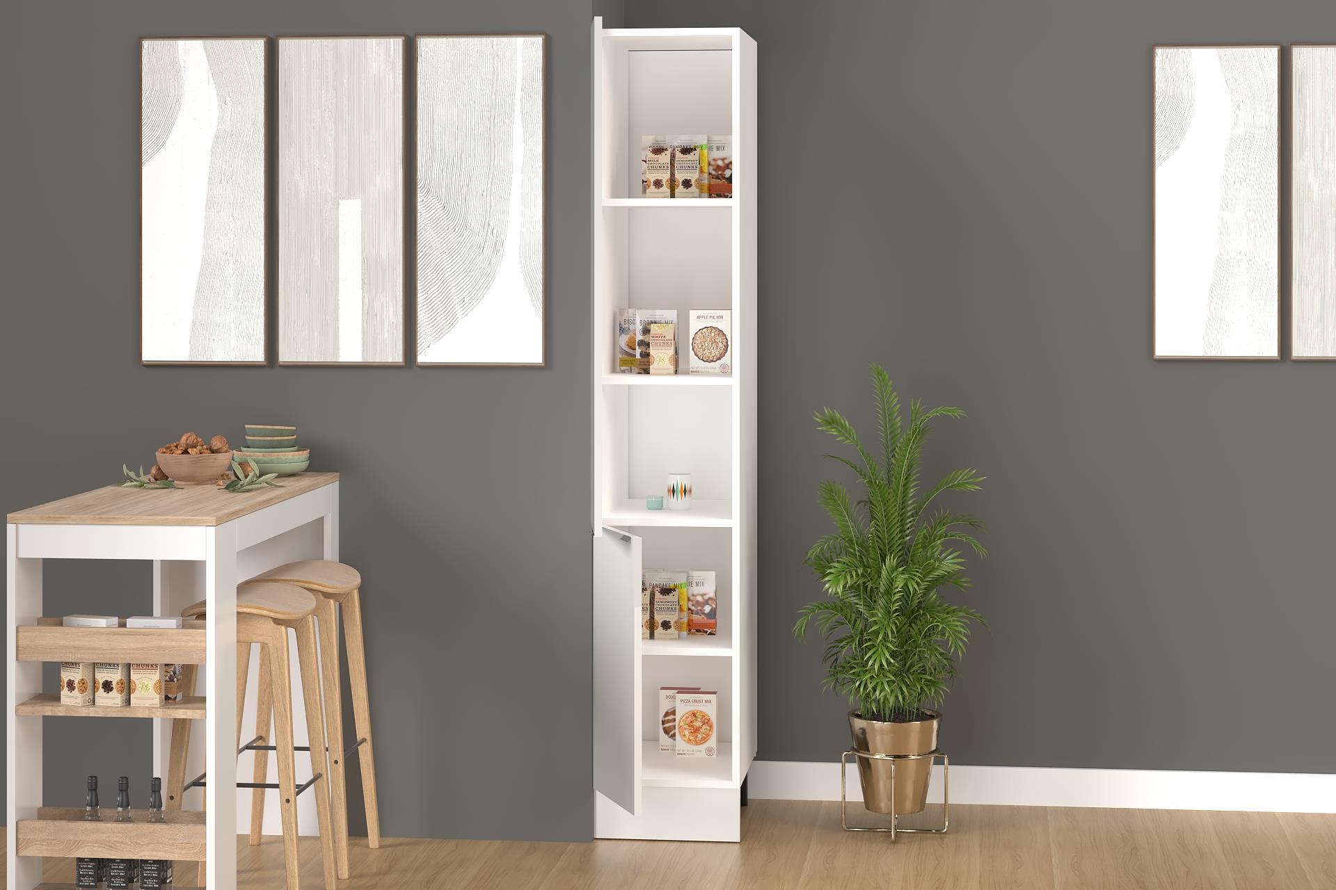 40 cm %100 MDF Efil Boy Dolabı, Kiler Dolabı, Çok Amaçlı Dolap