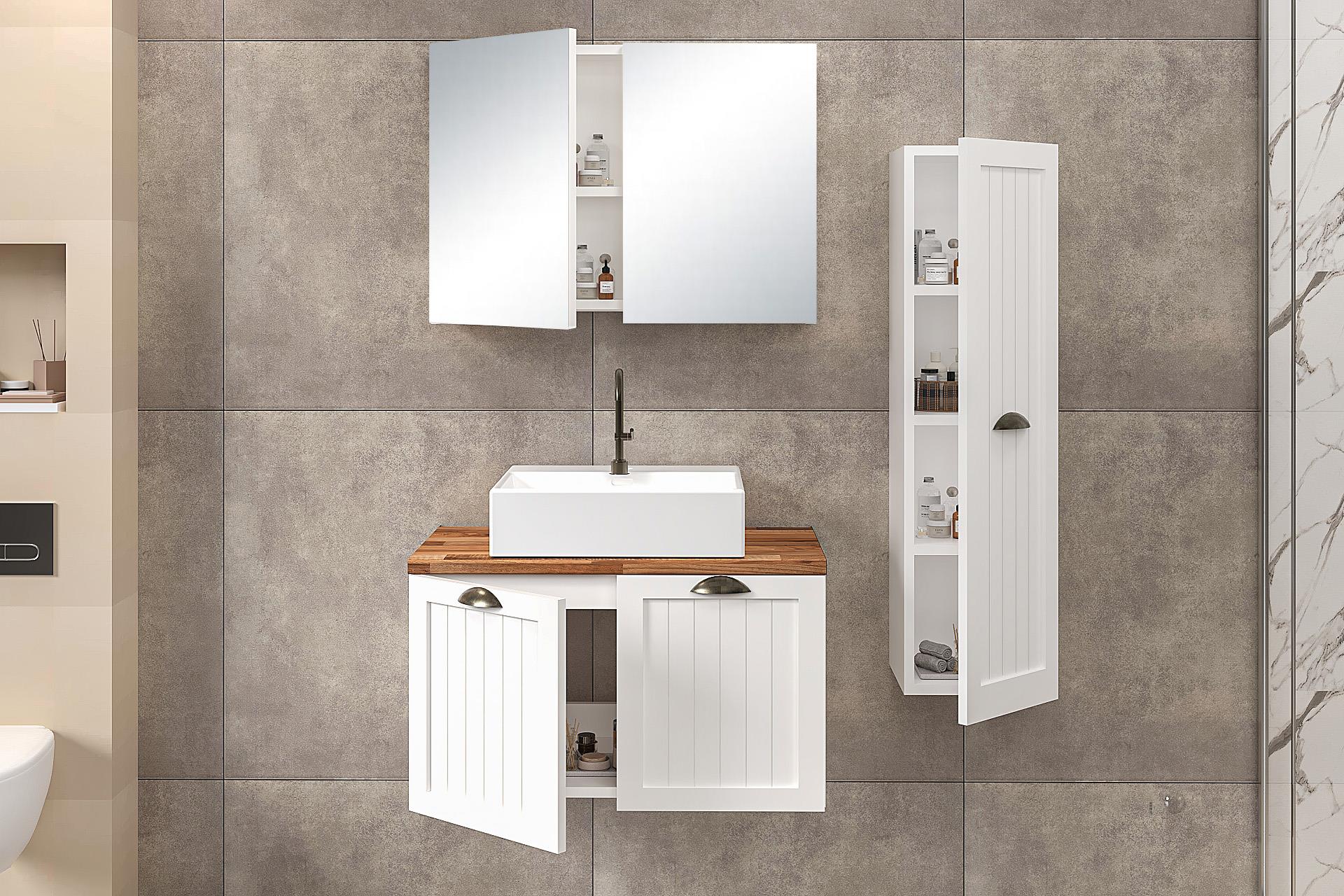 80 cm Aren Banyo Dolabı + 30 cm Aren Boy Dolabı