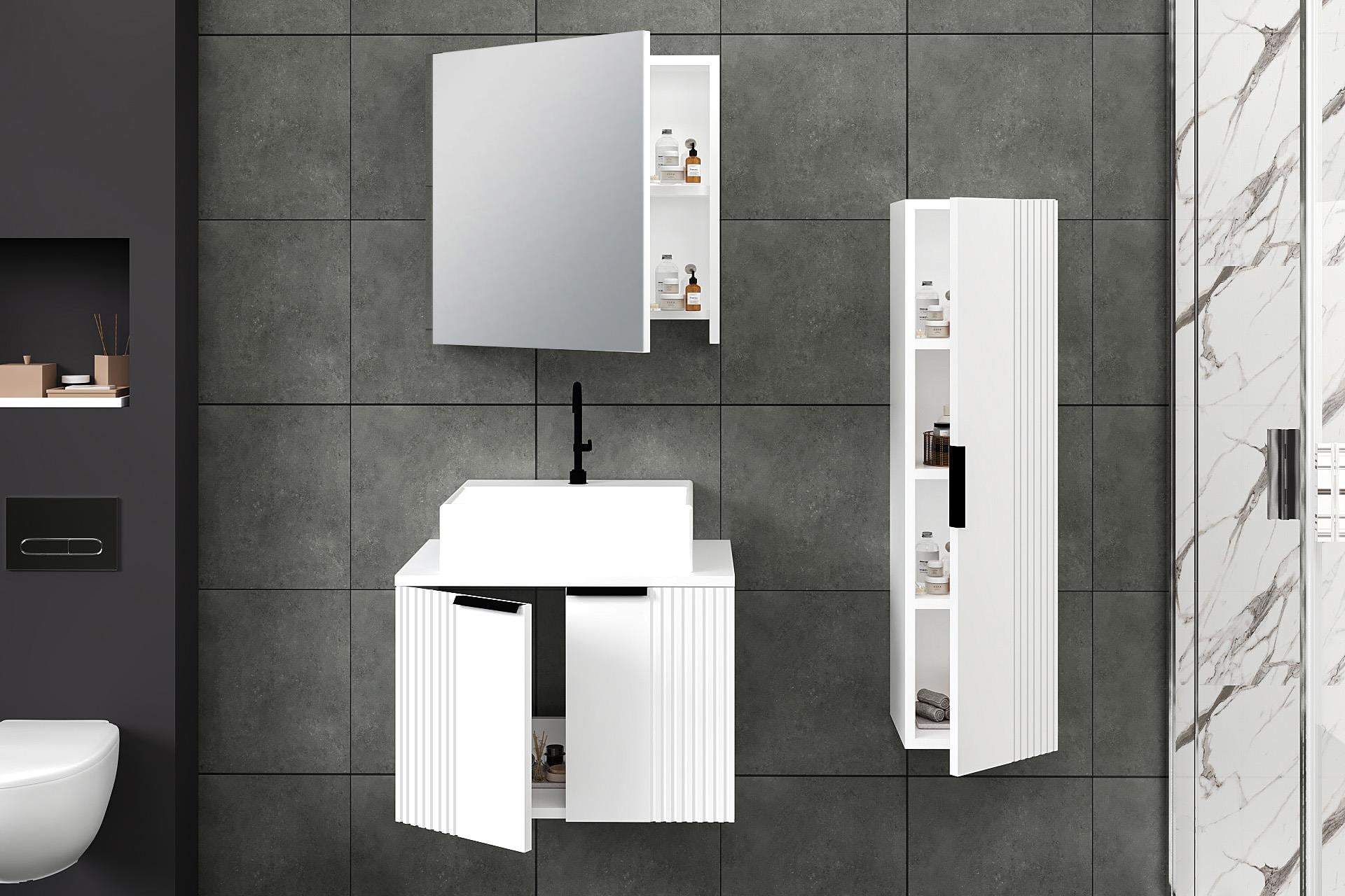 80 cm Chester Banyo Dolabı + 30 cm Boy Dolabı