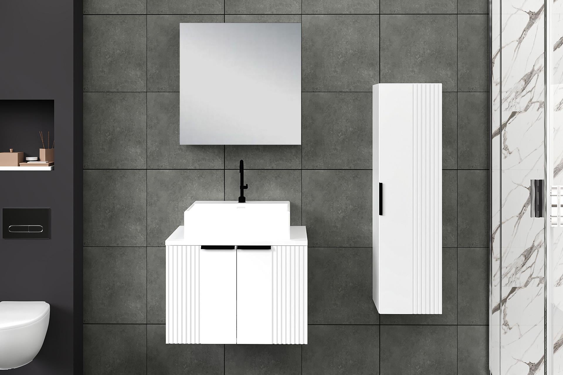 80 cm Chester Banyo Dolabı + 30 cm Boy Dolabı